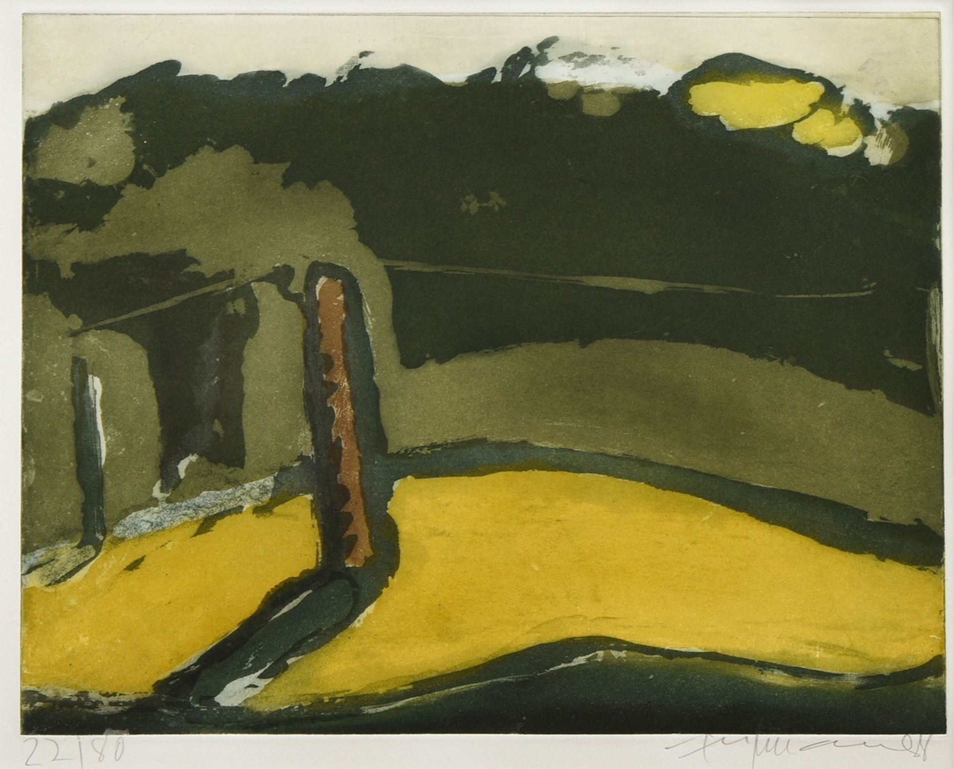 Fussmann, Klaus (*1938) "Beveroe" 1988, colour etching, 22/80, b. sign./dat./num., PM 39,8x49,3cm (