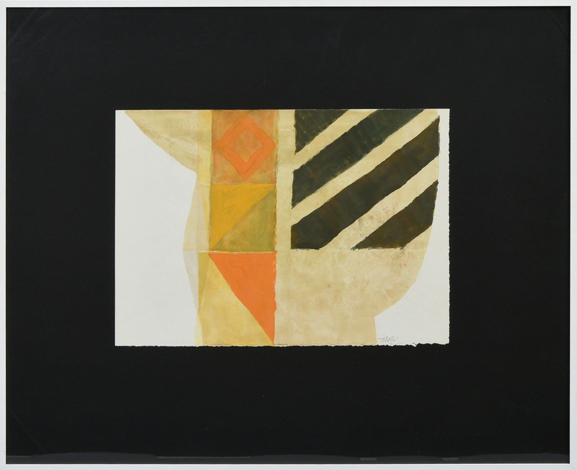 Tisdall, Hans (1910-1997) "w.t.", watercolour, b.r. sign., verso adhesive label "Galerie Vömel/Düss - Image 2 of 4