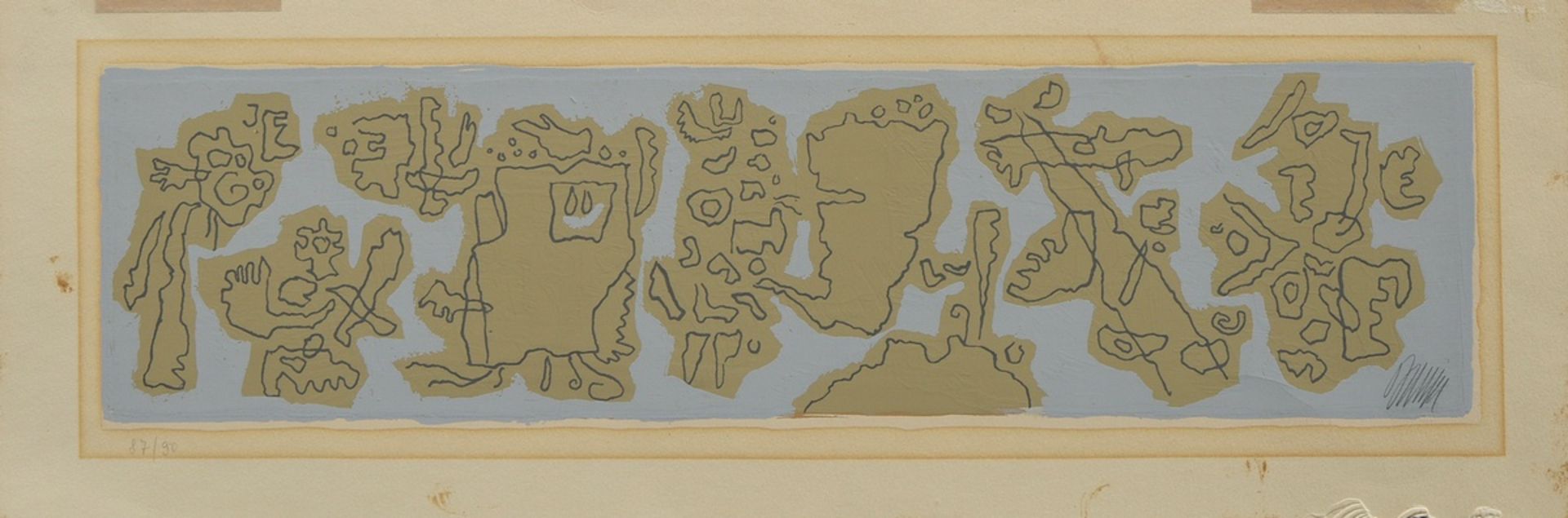 Baumeister, Willi (1889-1955) "Gravurfries" ca. 1954, colour serigraphy, 87/90, b. sign./num., ligh