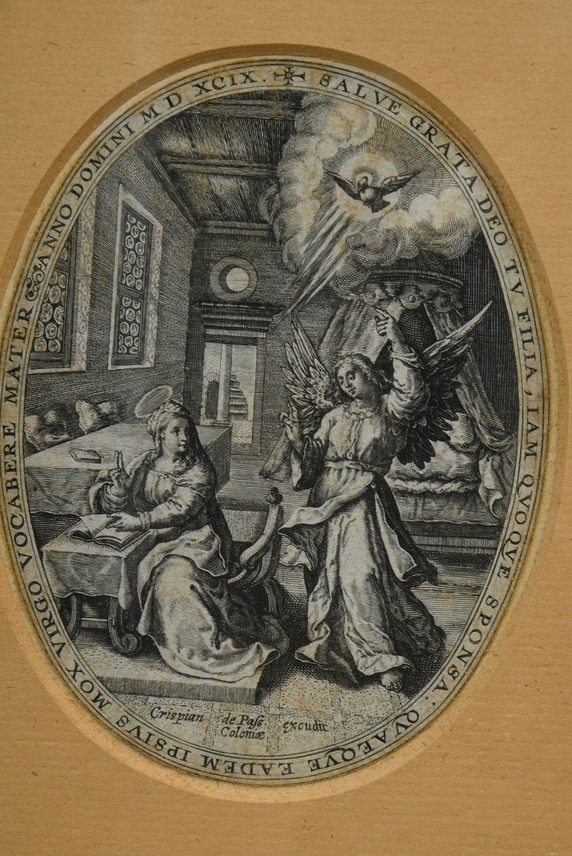 5 Passe, Crispijn I de (1564-1637) "Scenes from the Life of Christ" (Annunciation, Adoration of the - Image 2 of 7