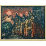Illies, Arthur (1870-1952) "Kirche im Morgenlicht (Salzwedel)", Farbradierung, u.r. sign., PM 24,6x