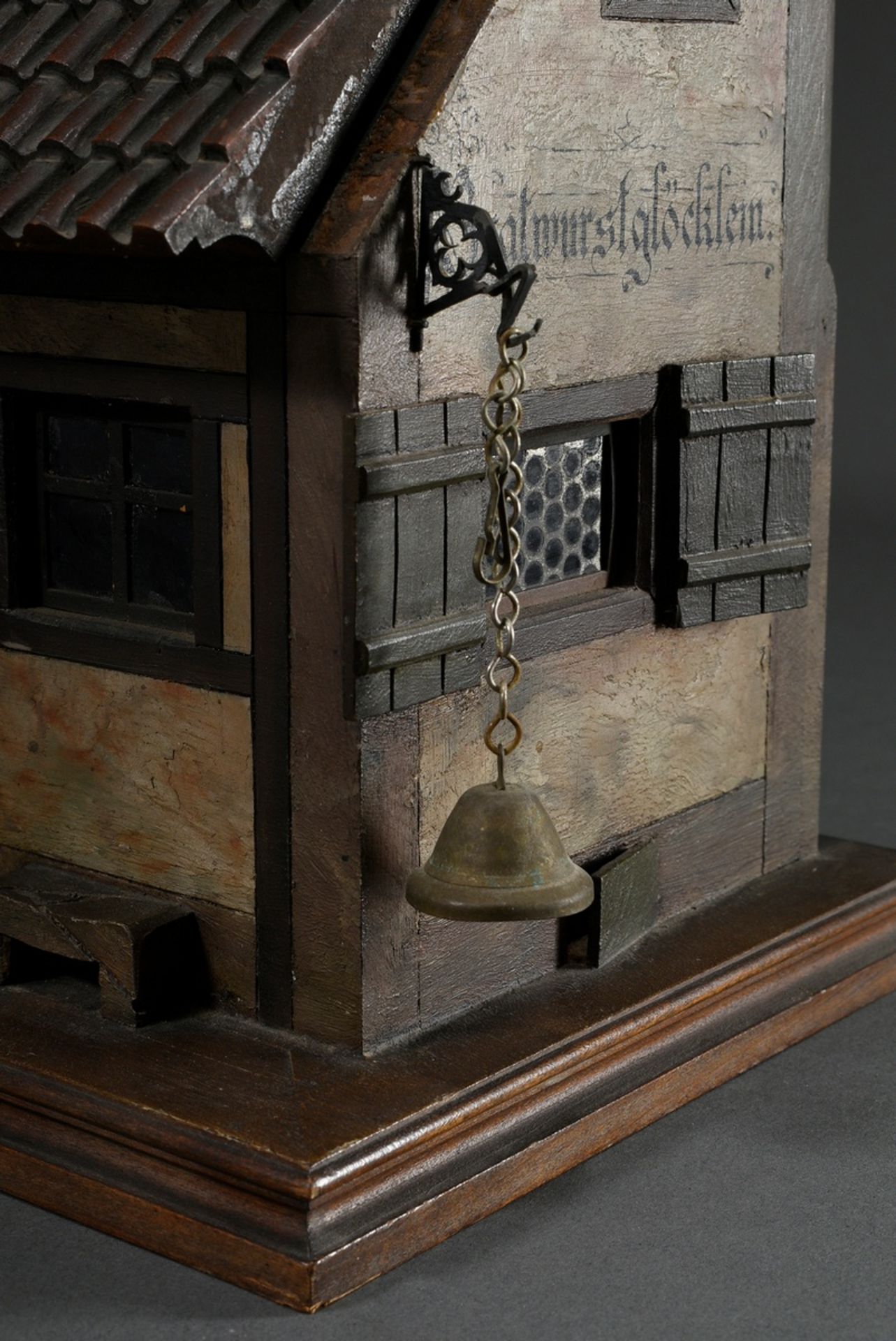 Historicist standing collector or correspondence rack in the shape of an old German house with fold - Image 3 of 8