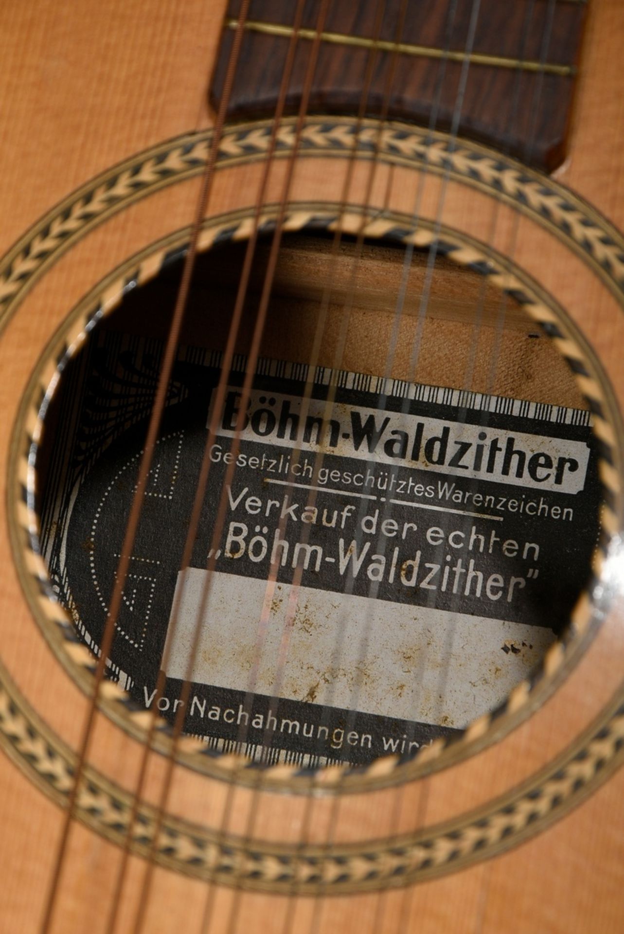 Hamburger Waldzither or Böhm-Cister, Germany 1st half 20th c., fan mechanism, spruce top, l. 67cm,  - Image 6 of 8