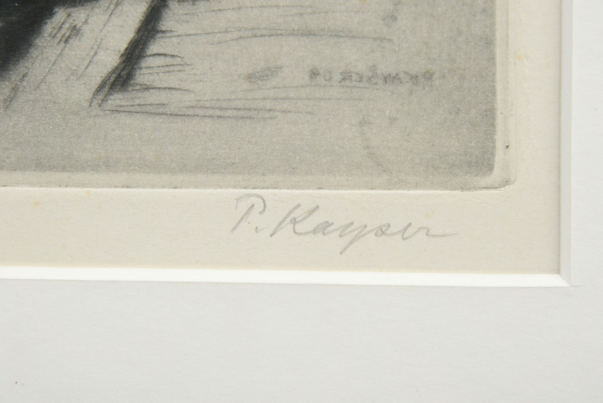 Kayser, Jean-Paul (1869-1942) "Hamburger Hafen" 1908, Radierung, u.r. sign., i.d. Platte sign./dat. - Bild 3 aus 3