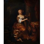 Stöckel, Peter (19.Jh.) "Madame de Montespan, die Harfe spielend", nach Caspar Netscher (1635/36-16