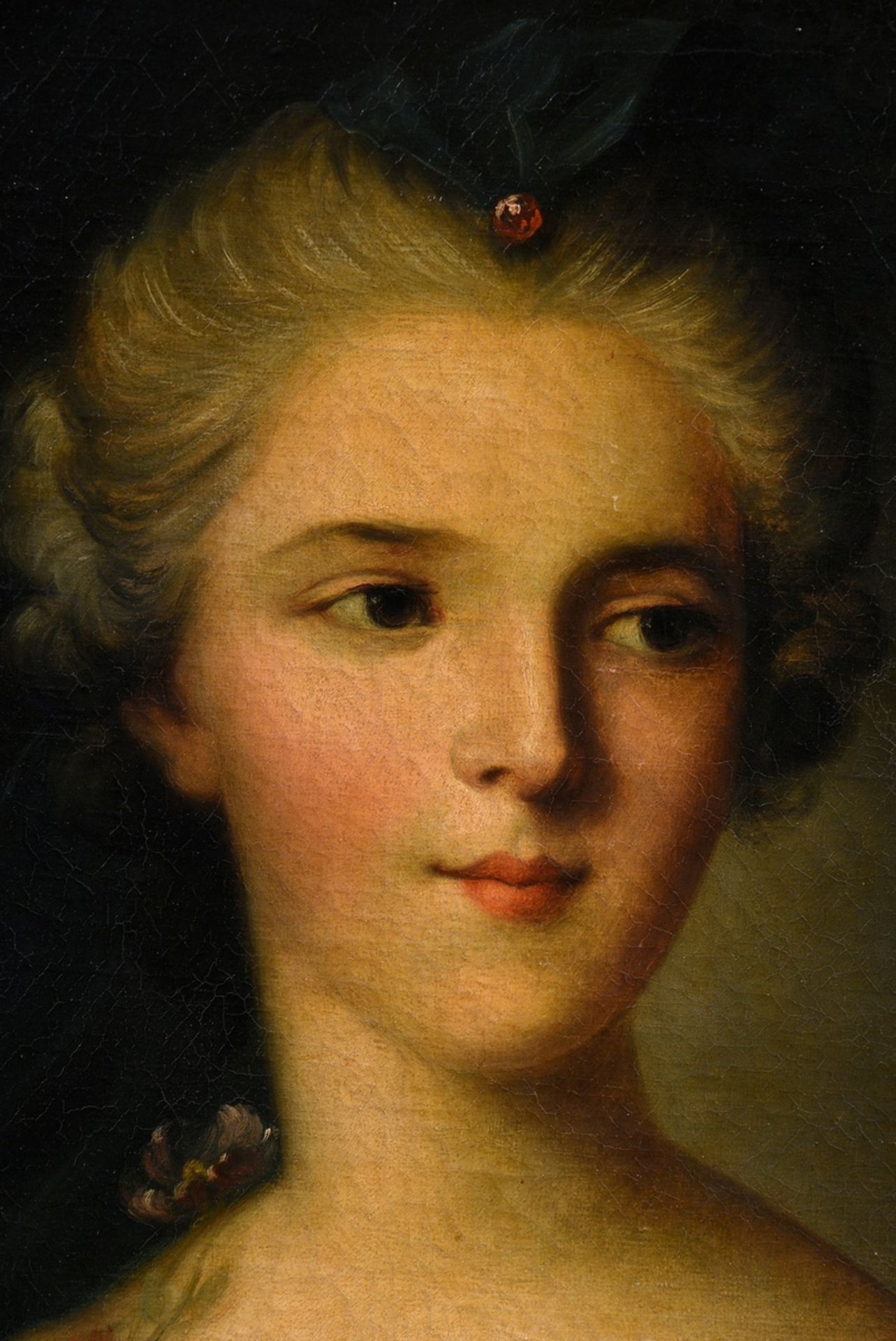 Unknown painter of the 18th c. after Jean-Marc Nattier (1685-1766) "Portrait Madame Sophie" (Prince - Image 3 of 9