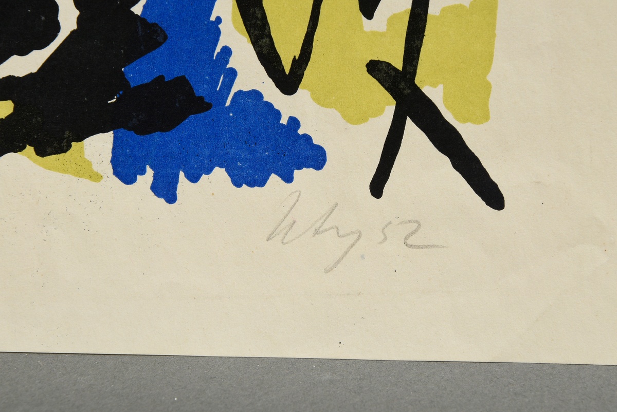 Nay, Ernst Wilhelm (1902-1968) "w.t." 1952, colour lithograph, b.r. sign./dat., verso inscr. "Jahre - Image 2 of 3