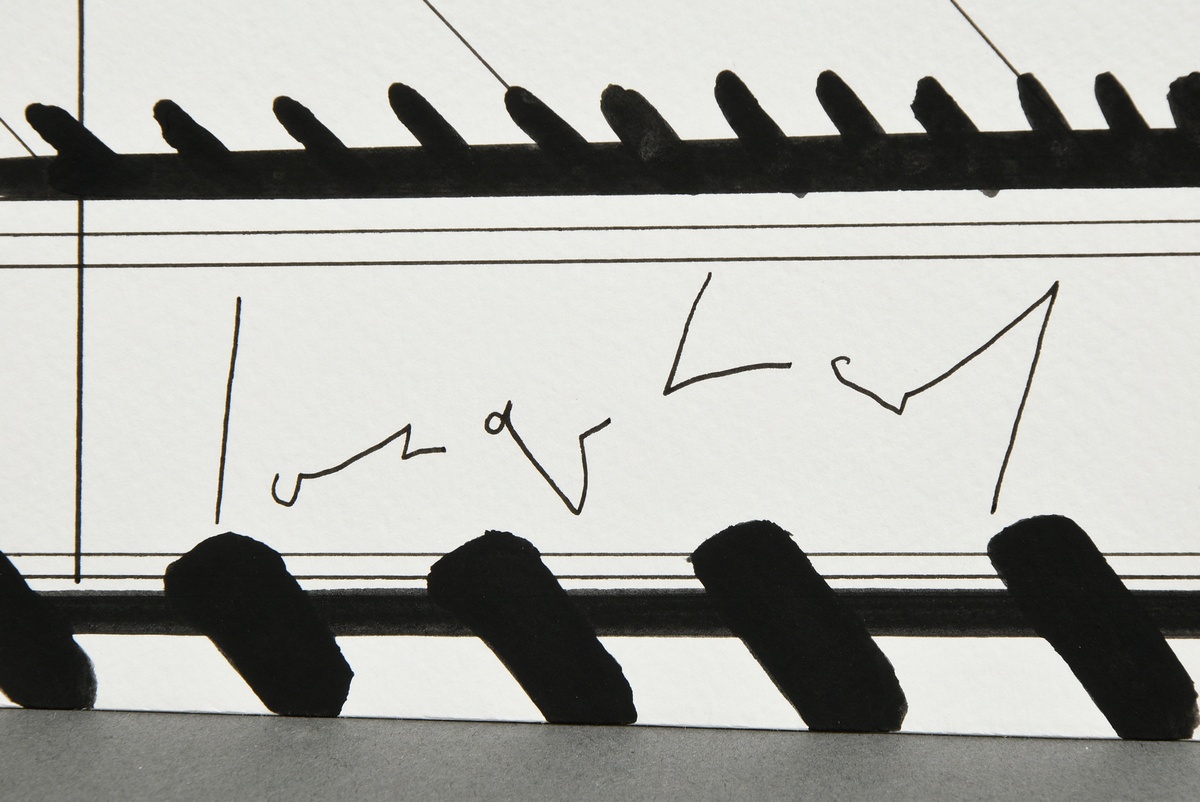 Sonderborg, Kurt Rudolf H. (1923-2008) "w.t. (overhead lines)", ink/paper, b. sign., 29,8x42cm - Image 2 of 2