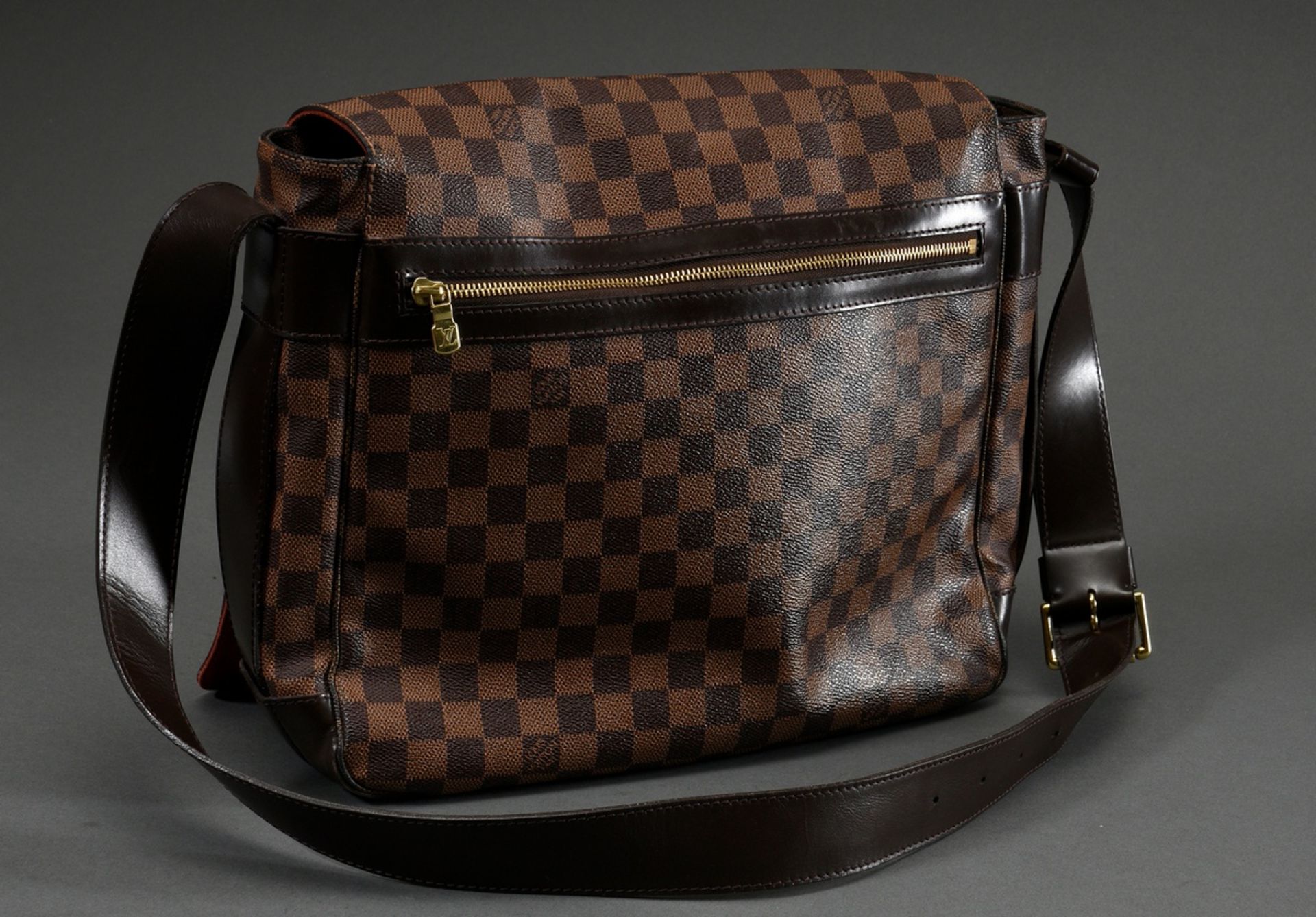 Louis Vuitton vintage "Bastille" messenger bag in damier level canvas with dark brown adjustable le - Image 2 of 8