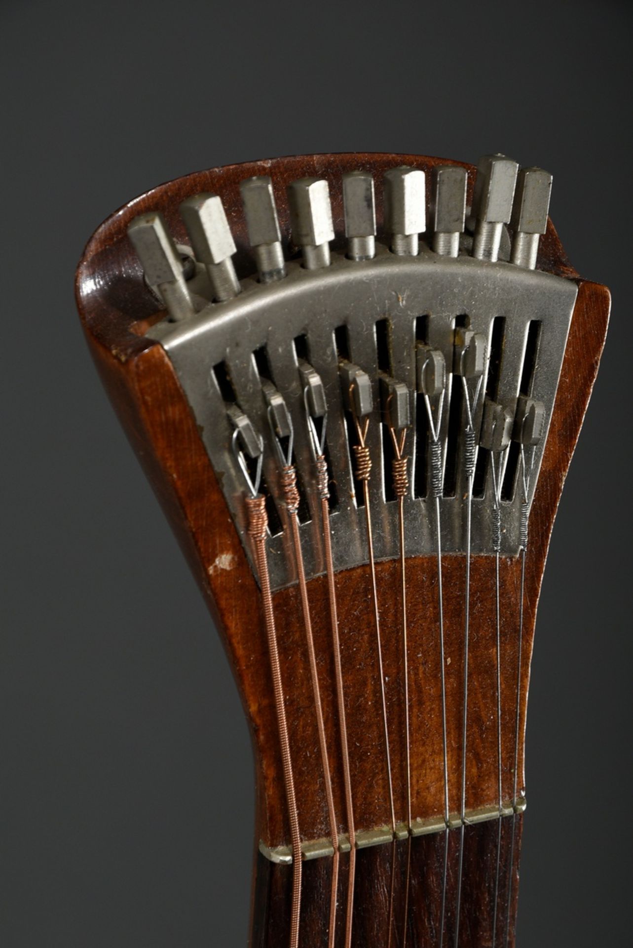 Hamburger Waldzither or Böhm-Cister, Germany 1st half 20th c., fan mechanism, spruce top, l. 67cm,  - Image 5 of 8