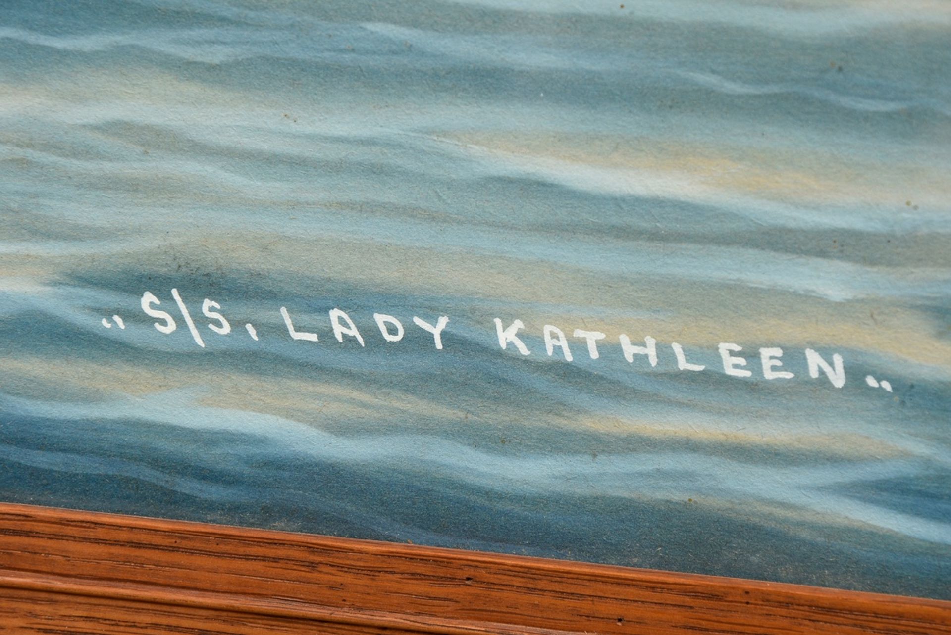 Captain's picture or ship's portrait "Lady Kathleen", gouache/paper, b. inscr., 42x69cm (w.f. 51x78 - Image 3 of 5