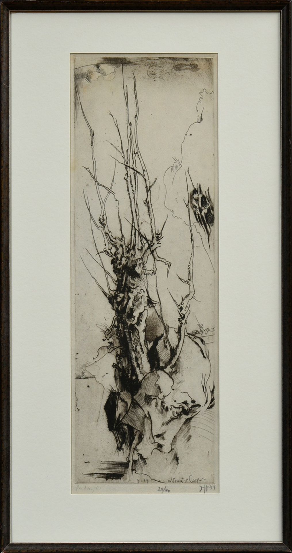 Janssen, Horst (1929-1995) "Witzworter Caspar" 1974, etching, 20/70, signed/dated/dedicated on the - Image 2 of 3