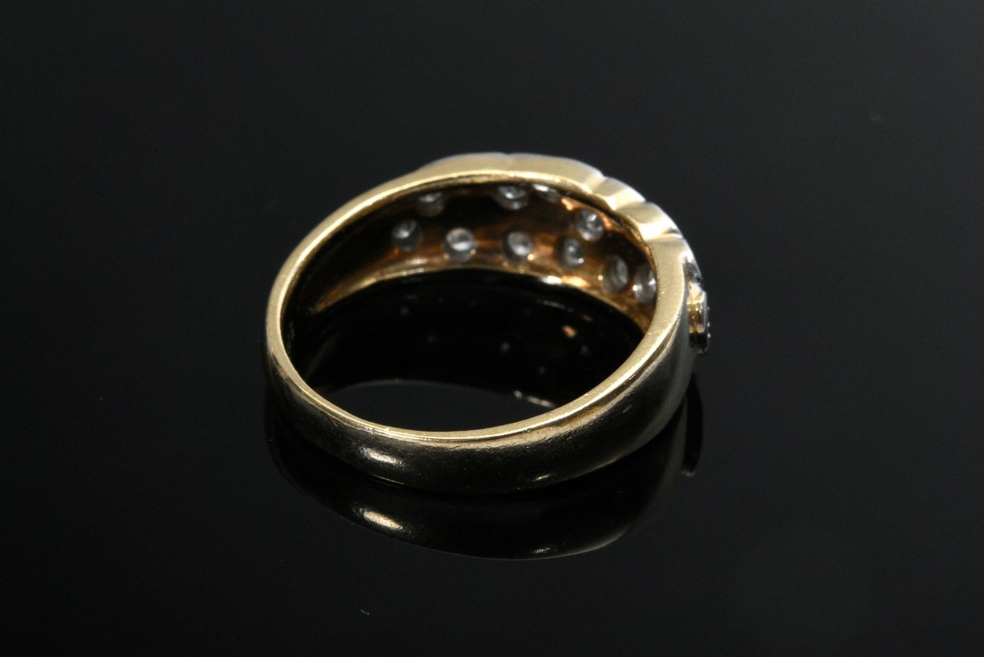 Eleganter Gelbgold 585 Ring mit Brillanten im Paisley Muster (zus. ca. 0.50ct/SI/W), 4,9g, Gr. 58 - Bild 3 aus 3