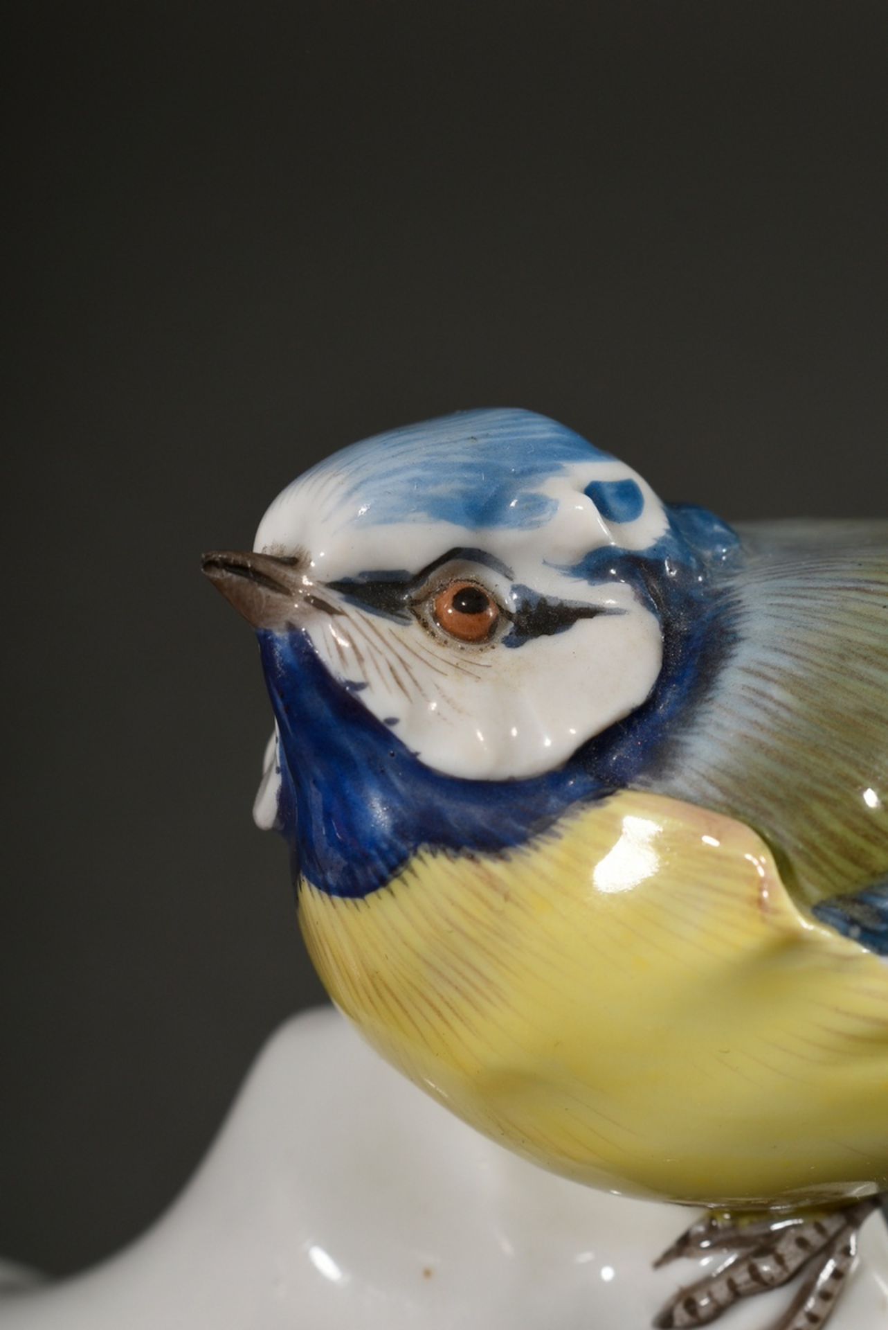 Polychrome painted Meissen figurine "Blue Tit", 20th c., model no.: 77270, shaper no.: 151, year ma - Image 4 of 5