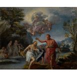 Unbekannter Künstler des 18.Jh. „Johannes tauft Christus im Jordan“, Öl/Leinwand, doubliert, 39,6x4