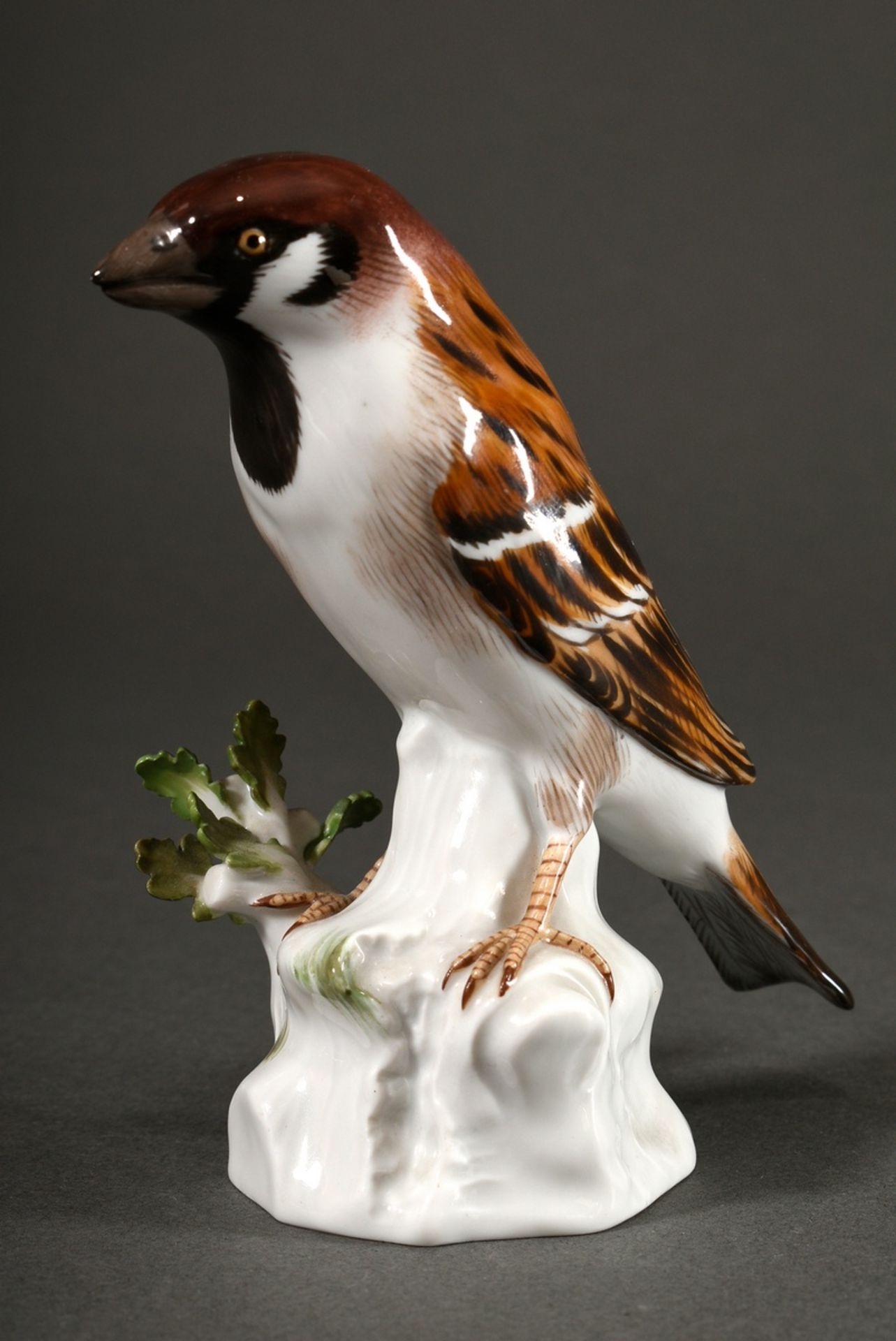 Polychrome painted Meissen figure "Sparrow", 20th c., model no.: 77059, shaper no.: 95, year mark: 