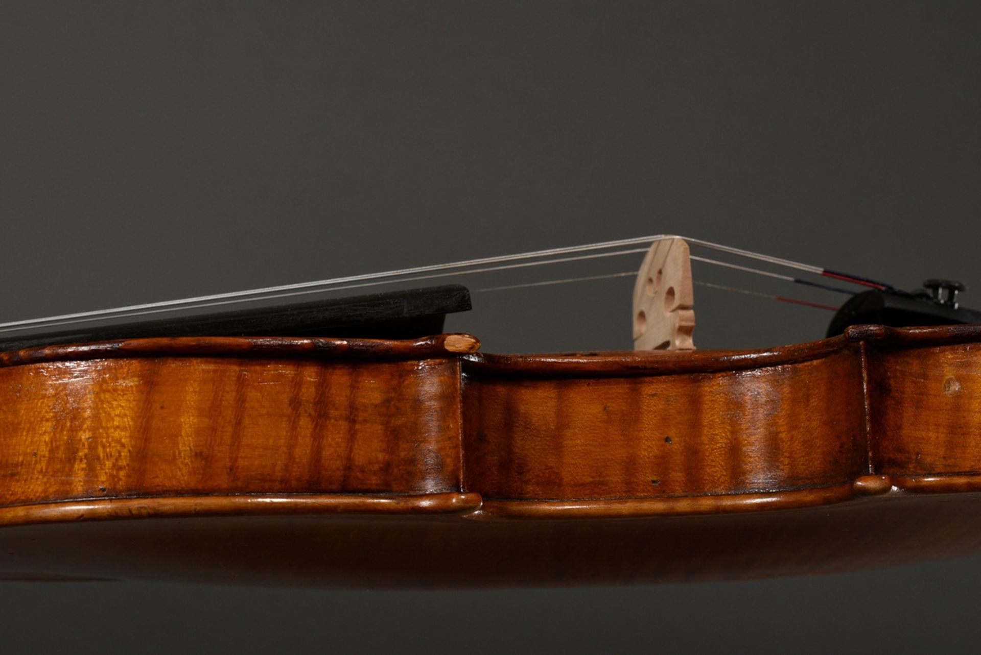 Violin, 1st half 20th c., without facsimile label, one-piece back, sound post standing, ready to pl - Image 12 of 16
