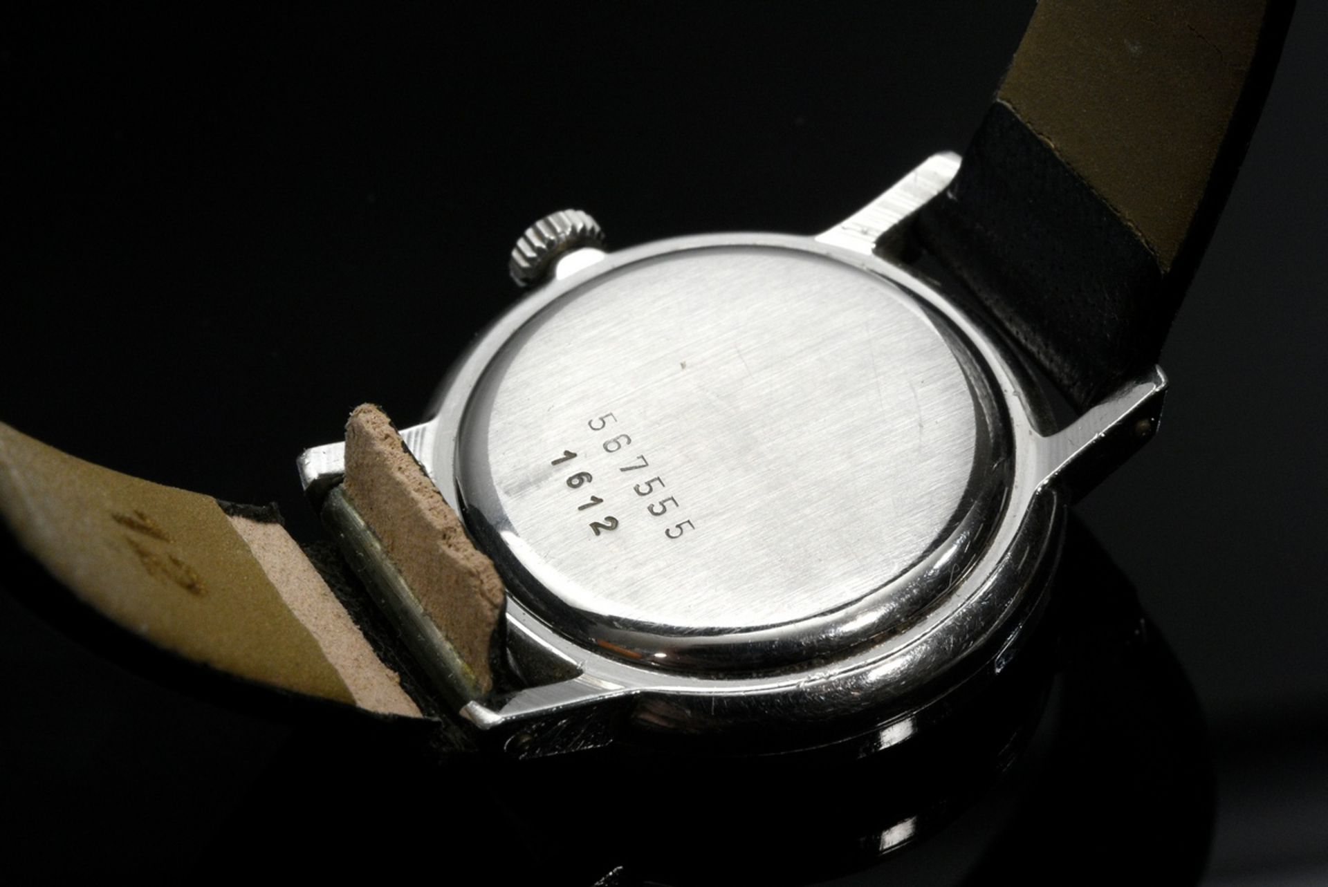 Weißgold 750 Armbanduhr "Baume & Mercier", Handaufzug, rundes Gehäuse, Boden aufgedrückt, schwarzes - Bild 2 aus 4