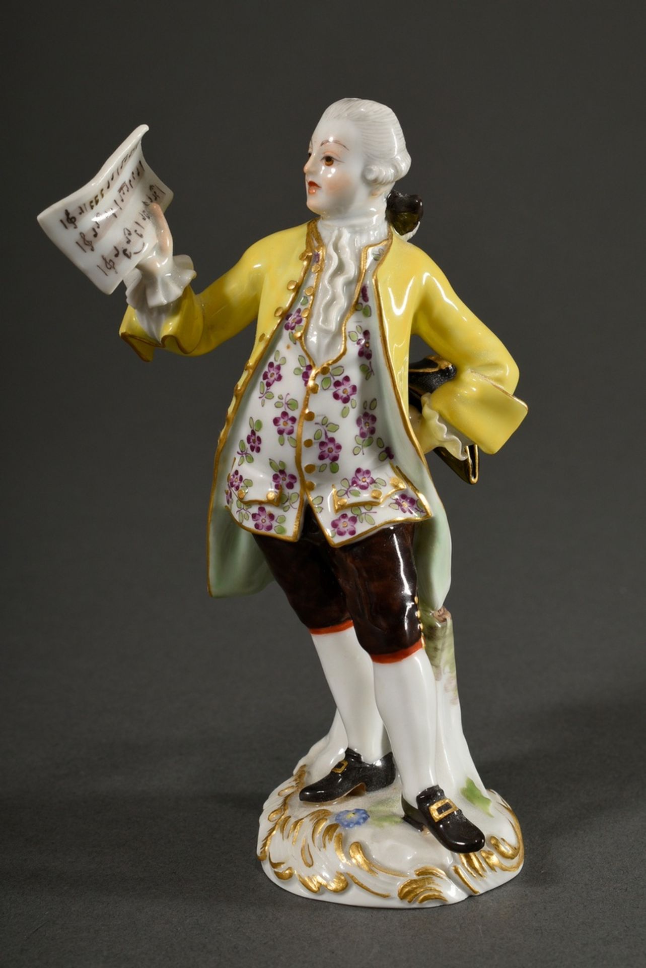 2 Various polychrome painted Meissen figurines Musicians from a series of 16 figurines "Galante Kap - Image 6 of 8