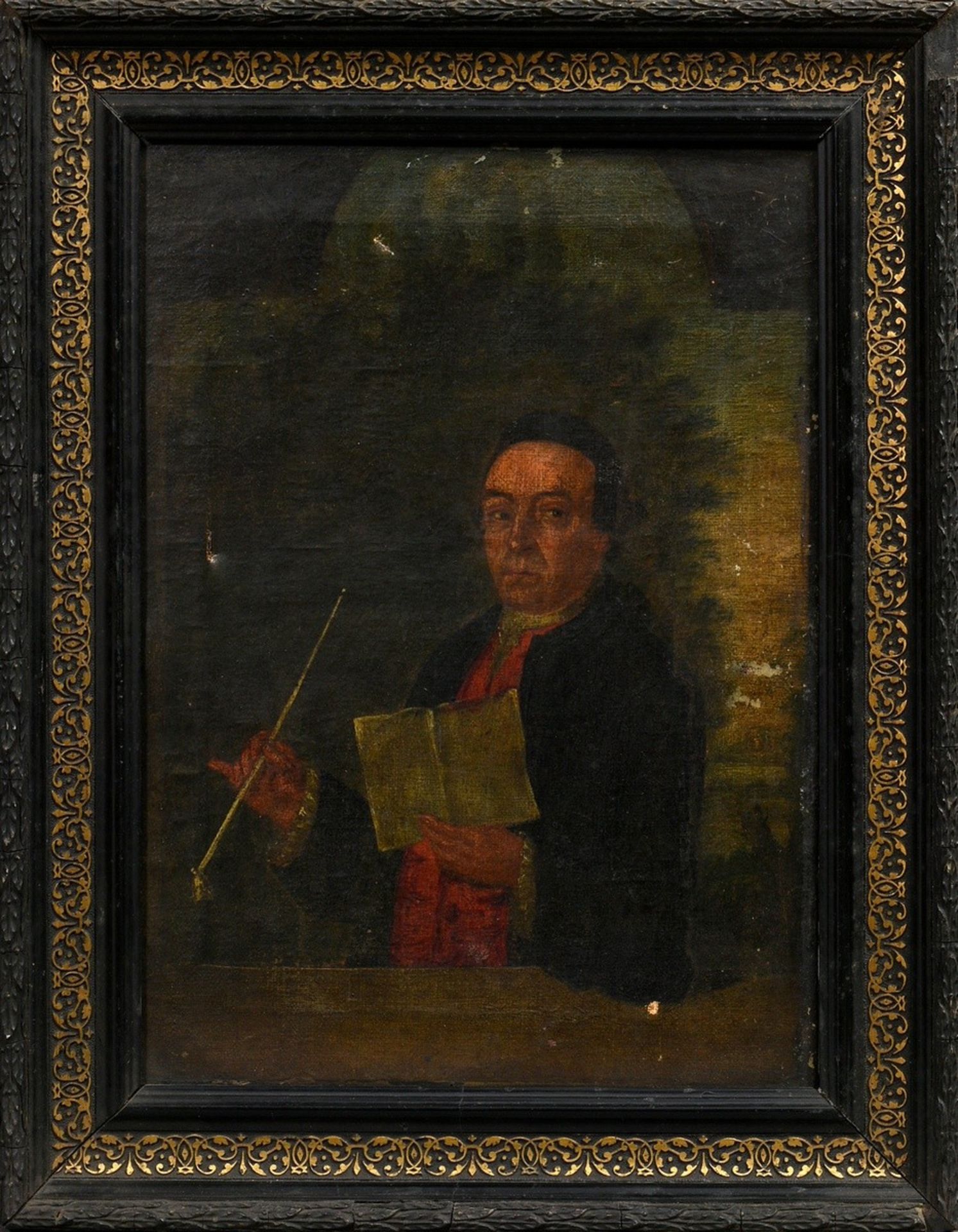 Unbekannter Künstler d. 18.Jh. "Portrait des Hamburger Notars Helbing" 1777, Öl/Leinwand, verso dat - Bild 2 aus 6