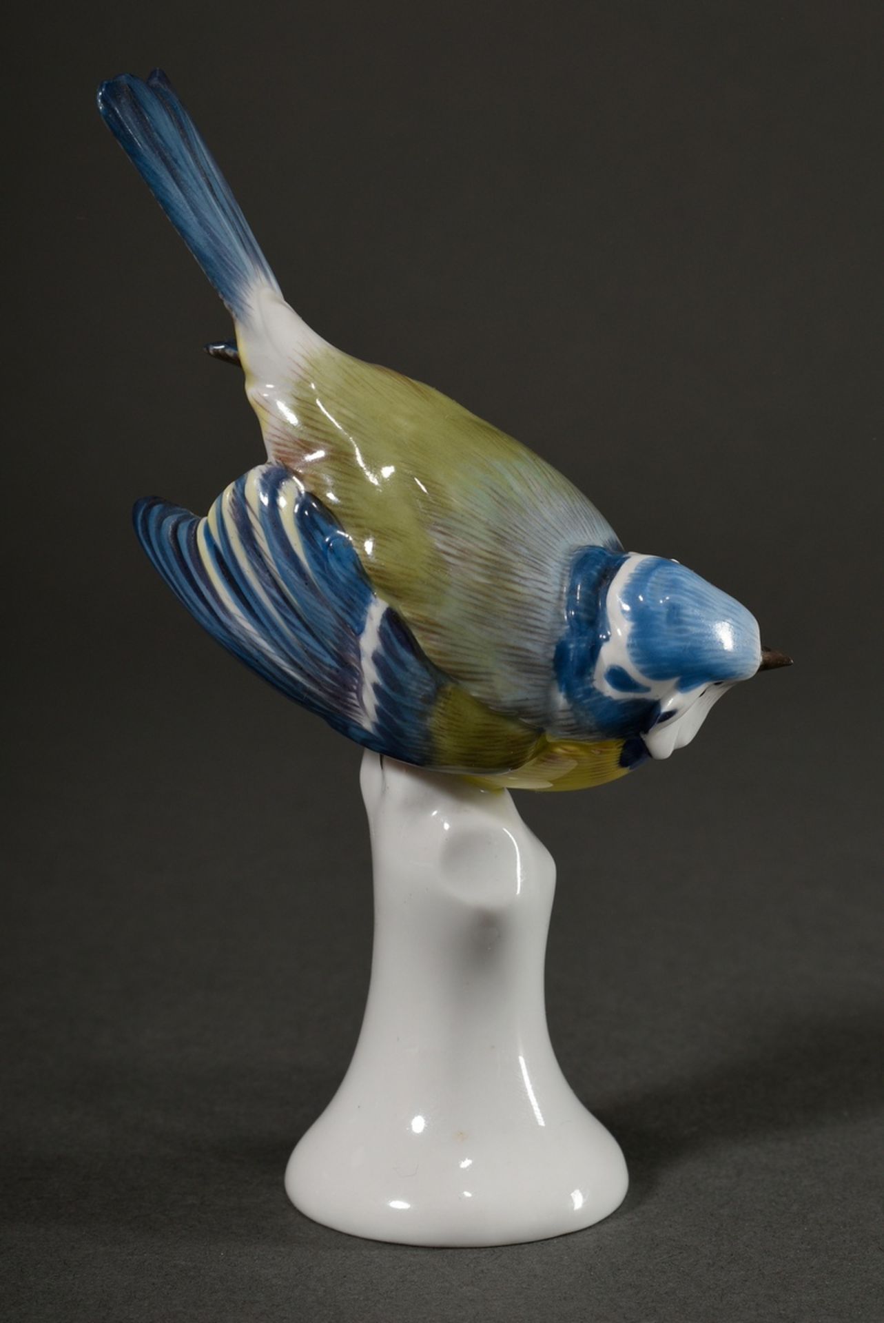 Polychrome painted Meissen figurine "Blue Tit", 20th c., model no.: 77270, shaper no.: 151, year ma - Image 2 of 5