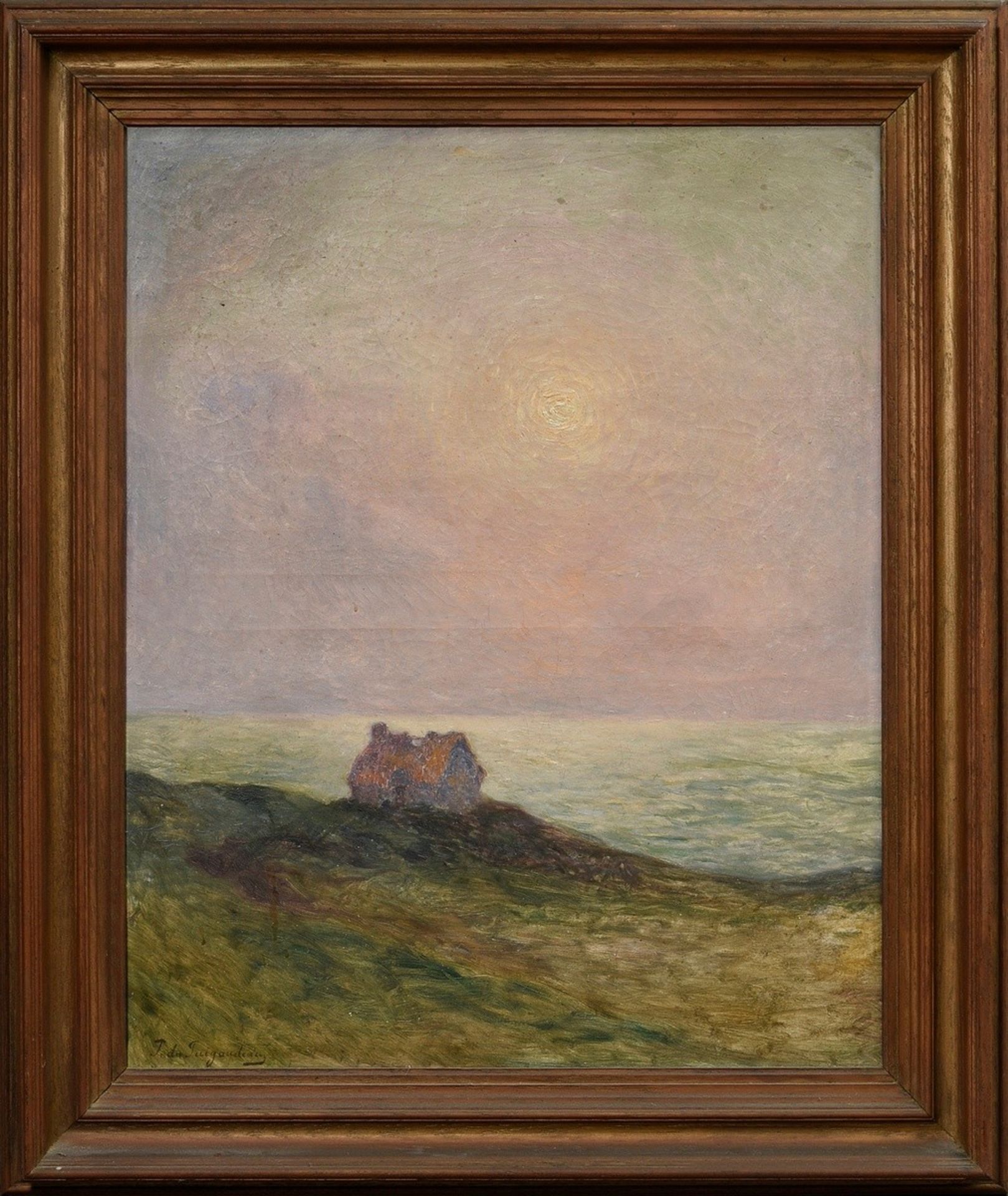 Loyen du Puigaudeau, Ferdinand (1864-1930) "Sunset by the sea", oil/canvas, sign. on lower left, 73 - Image 2 of 8