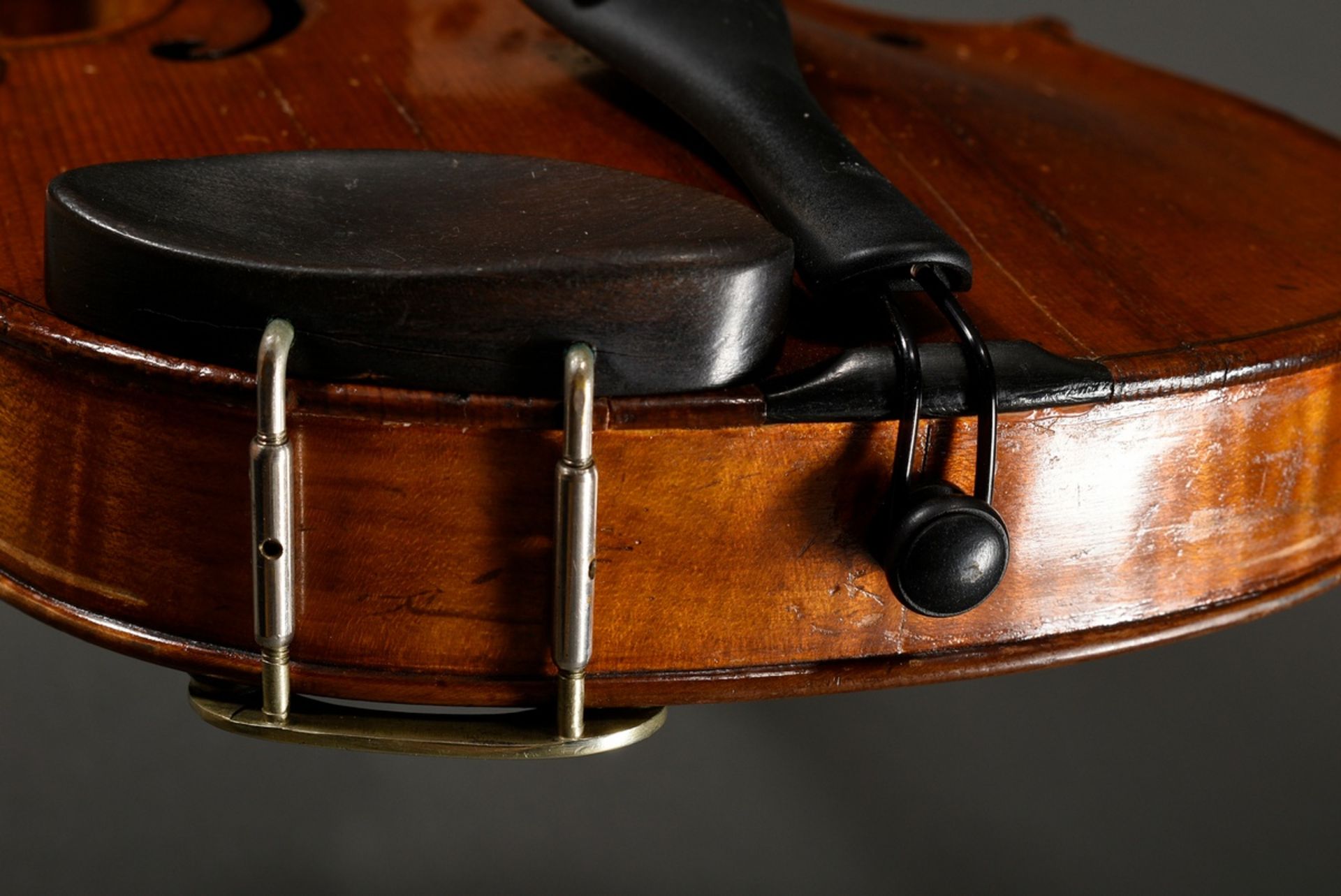 Violin, 1st half 20th c., without facsimile label, one-piece back, sound post standing, ready to pl - Image 8 of 16