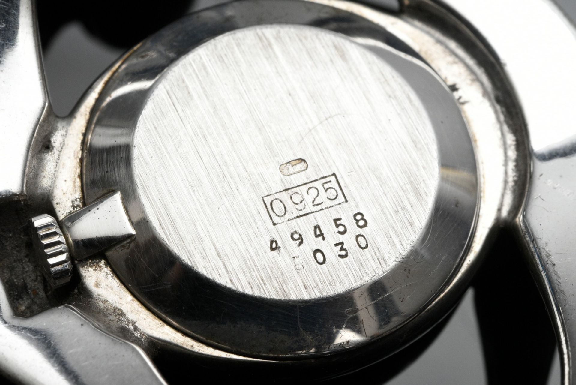Chopard Silber 925 Damen Armbanduhr in Brutalismus Façon, Handaufzug, um 1970,  86,45g, L. 17,5cm,  - Bild 5 aus 5
