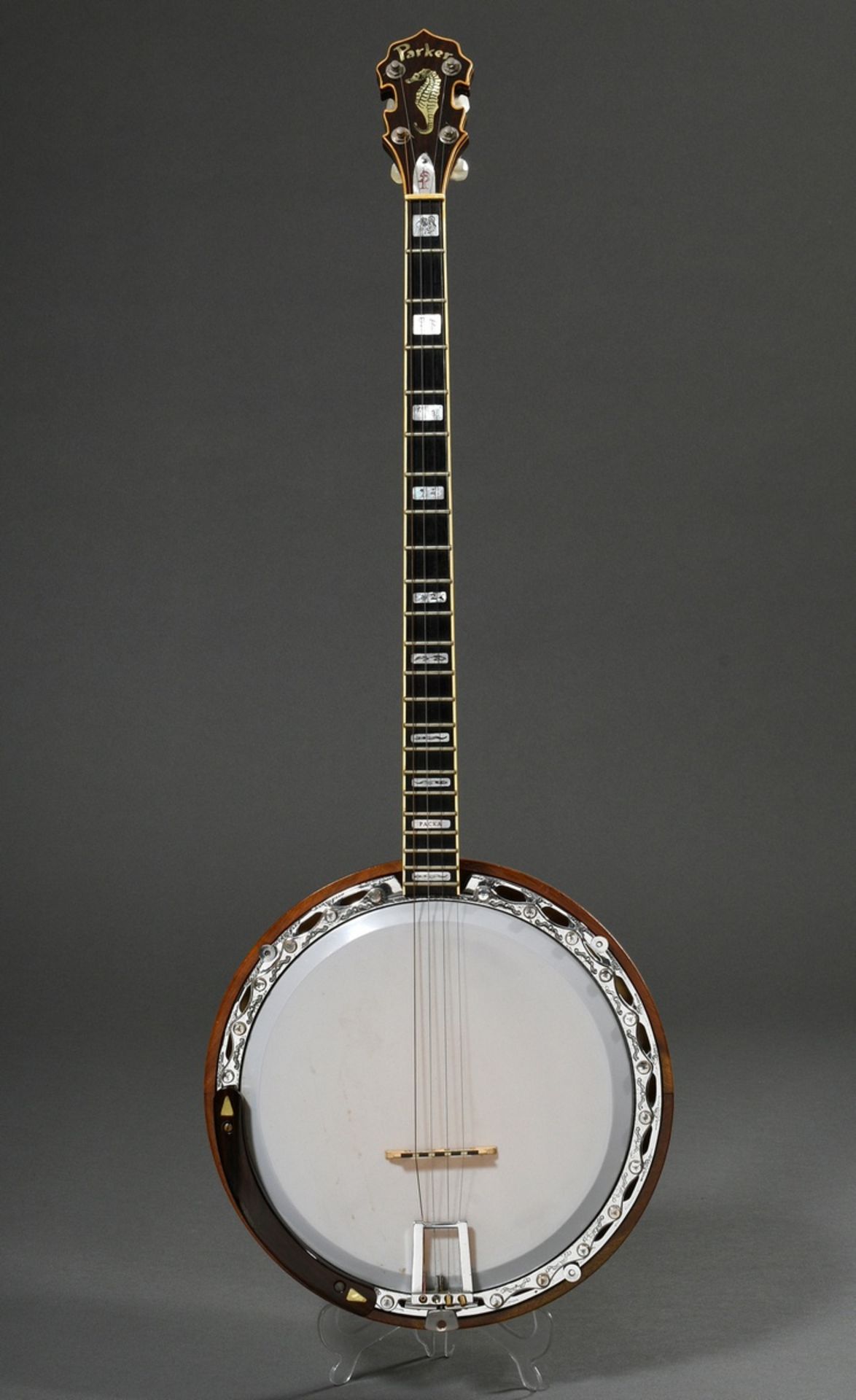 Plectrum banjo, Alf Parker, Cornwall / Great Britain, around 2000, serial number in the heel 377, c