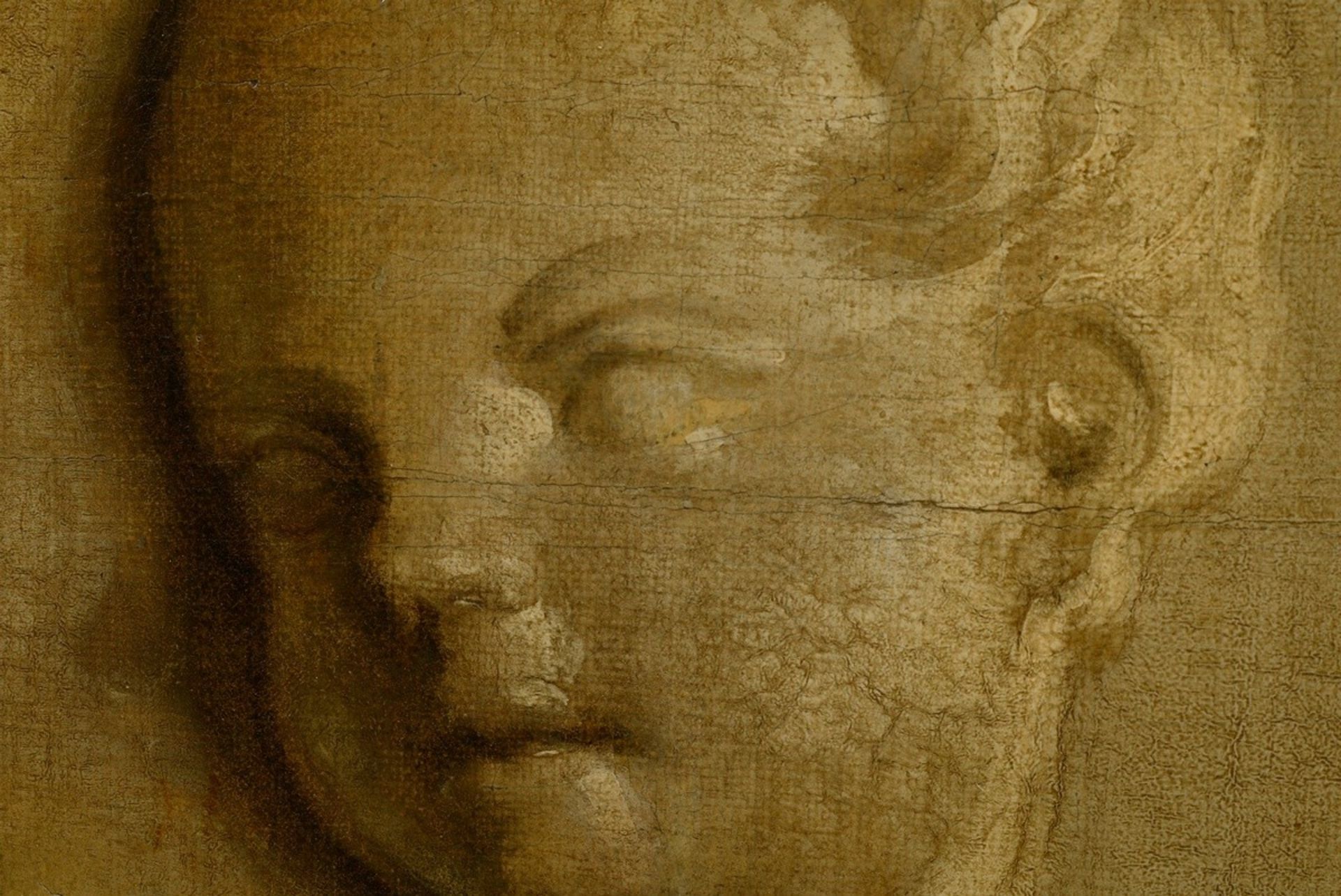 Unknown artist of the 18th c. "Portrait medallion of Cicero and two putti in relief - Image 4 of 8