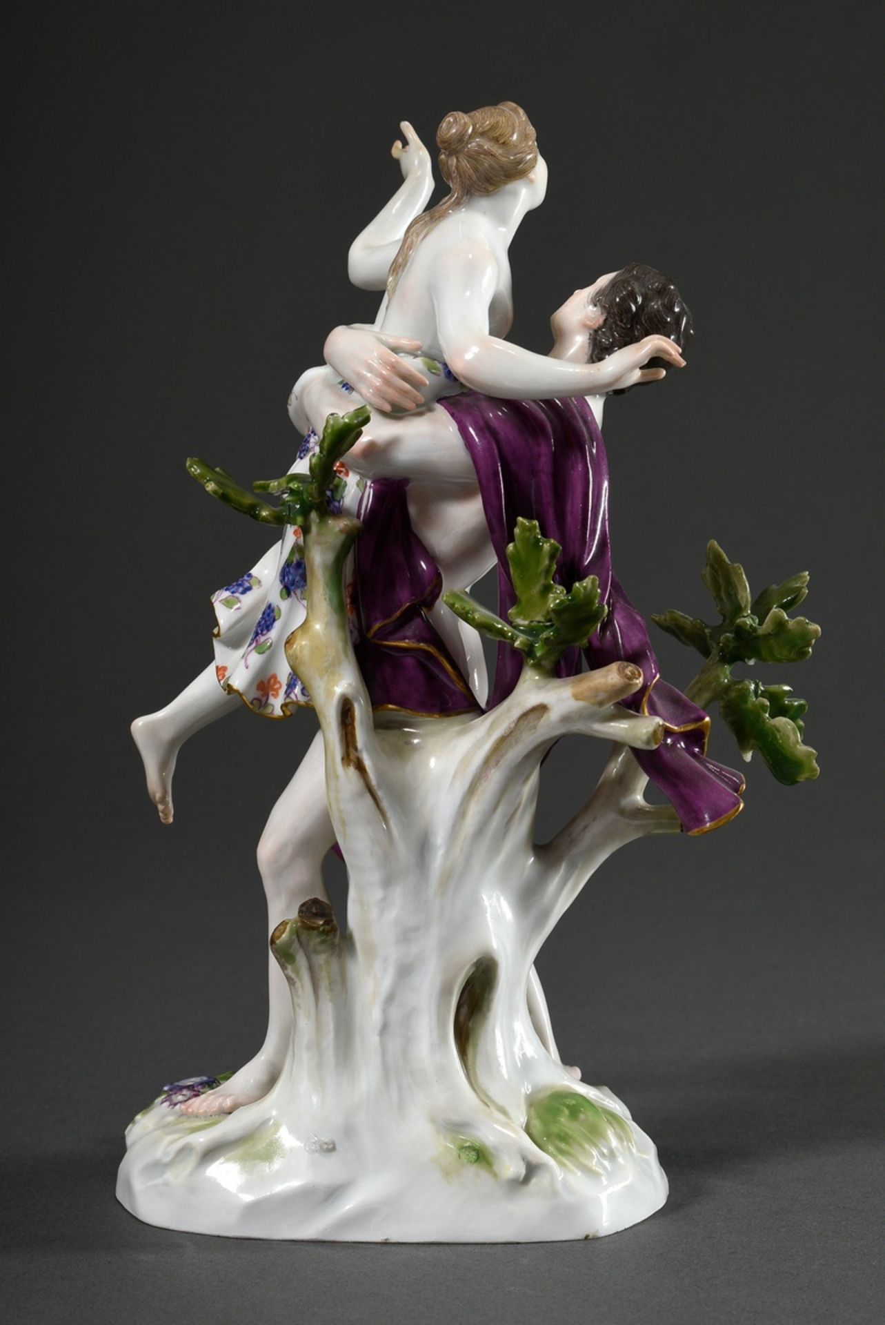 Meissen figure "Rape of the Sabine", polychrome painted, design: Johann Joachim Kändler c. 1748, sc - Image 3 of 8