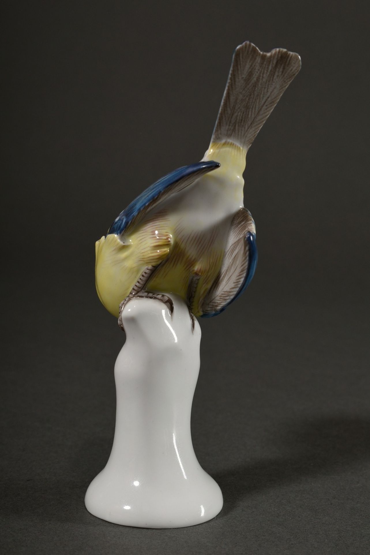 Polychrome painted Meissen figurine "Blue Tit", 20th c., model no.: 77270, shaper no.: 151, year ma - Image 3 of 5