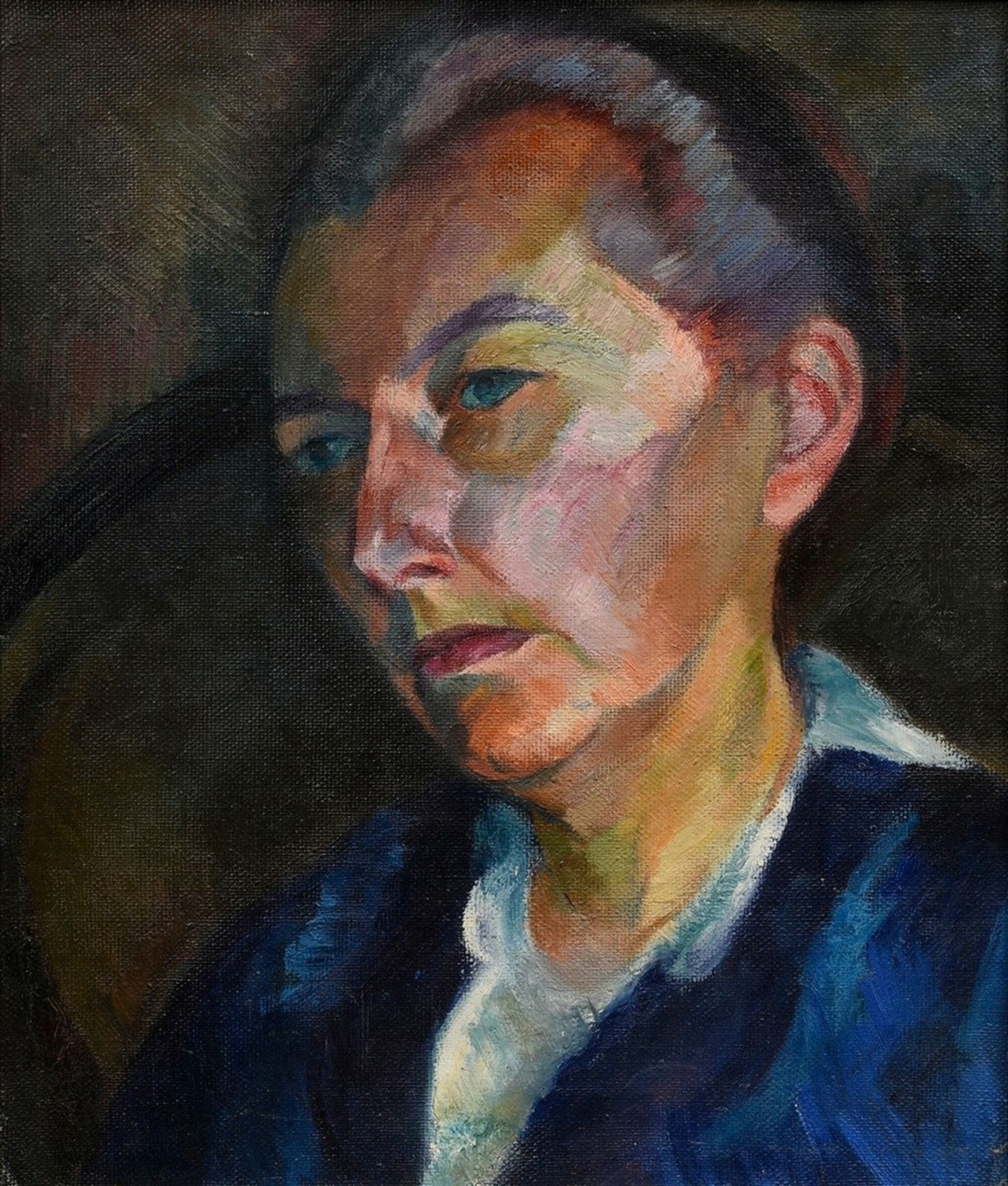 Wolf, Hariett (1894-1987) attributed "Female Portrait - Mother of the Artist", verso "View of the A