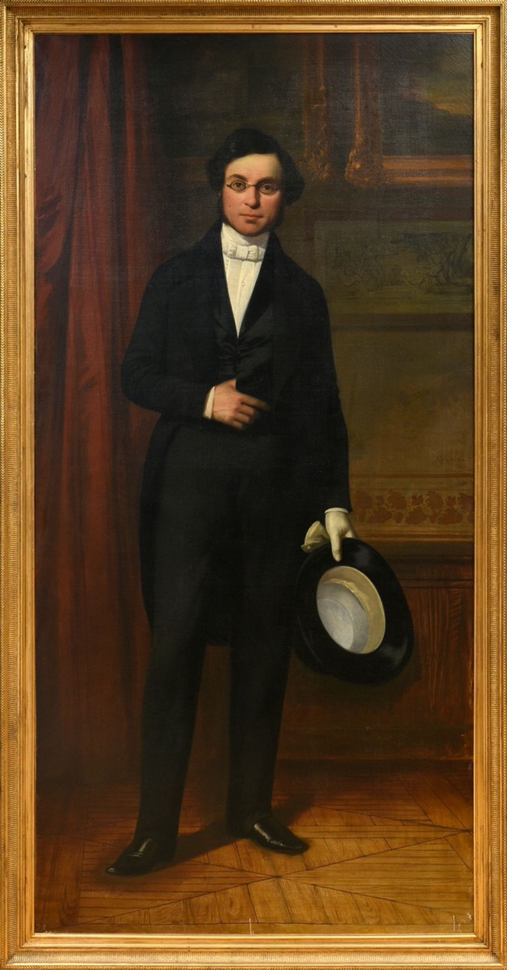 Glaize, Auguste Barthélémy (1807-1893) "Full-length Portrait of a Young Man with Glasses" 1842, oil - Image 2 of 13