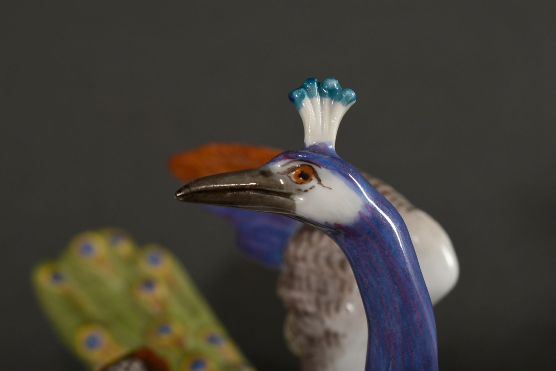 Small Meissen figure "Peacock", polychrome painted, model no.: 7719, form no.: 95, year: 1978, 9x11 - Image 6 of 8