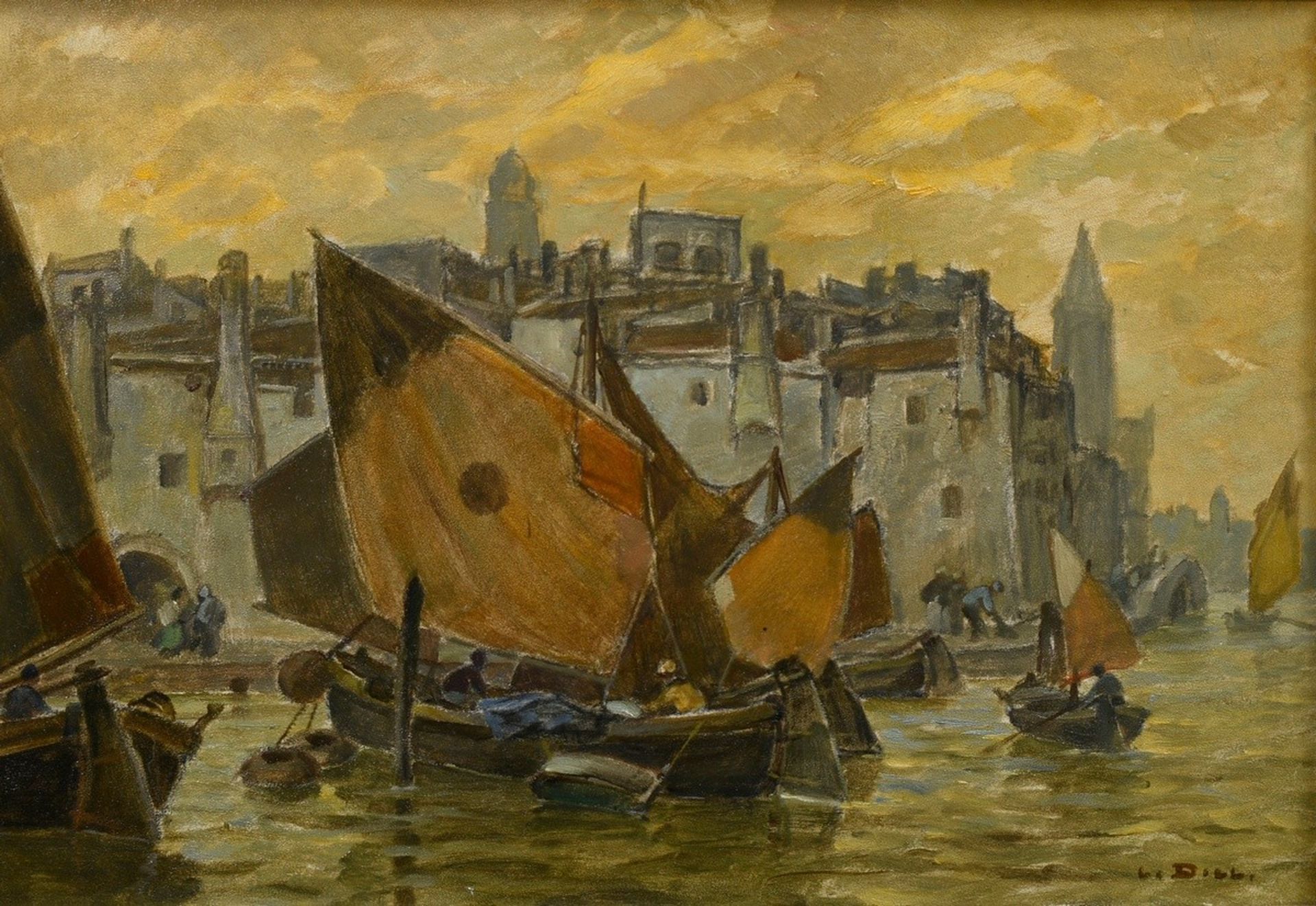 Dill, Ludwig (1848-1940) "Aus Venedig (Fischer)", Öl/Platte, u.r. sign., verso sign./betit./num. (5