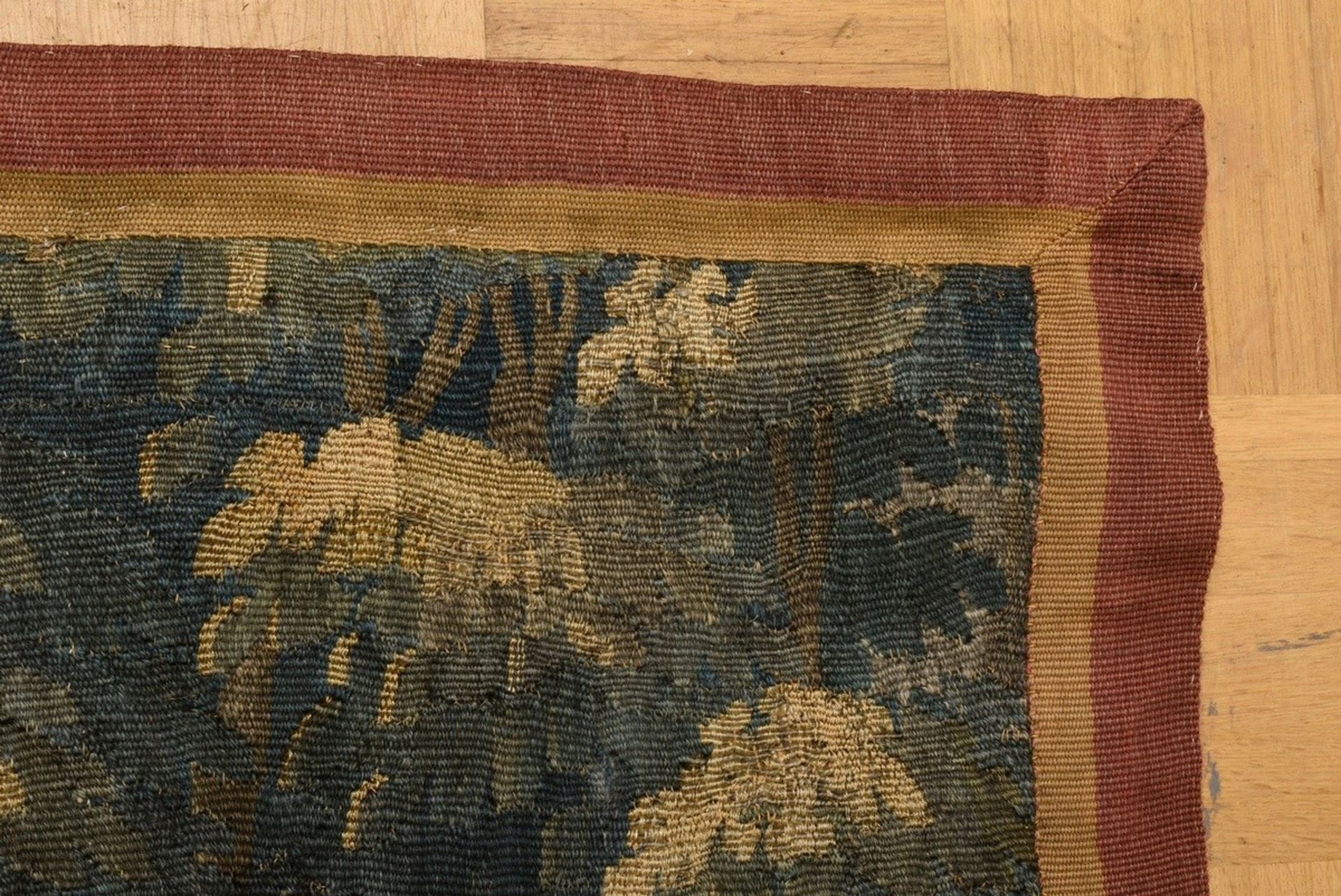 Antique tapestry "Paille Maille playing persons in front of castle architecture", wool/cotton, nort - Image 9 of 11