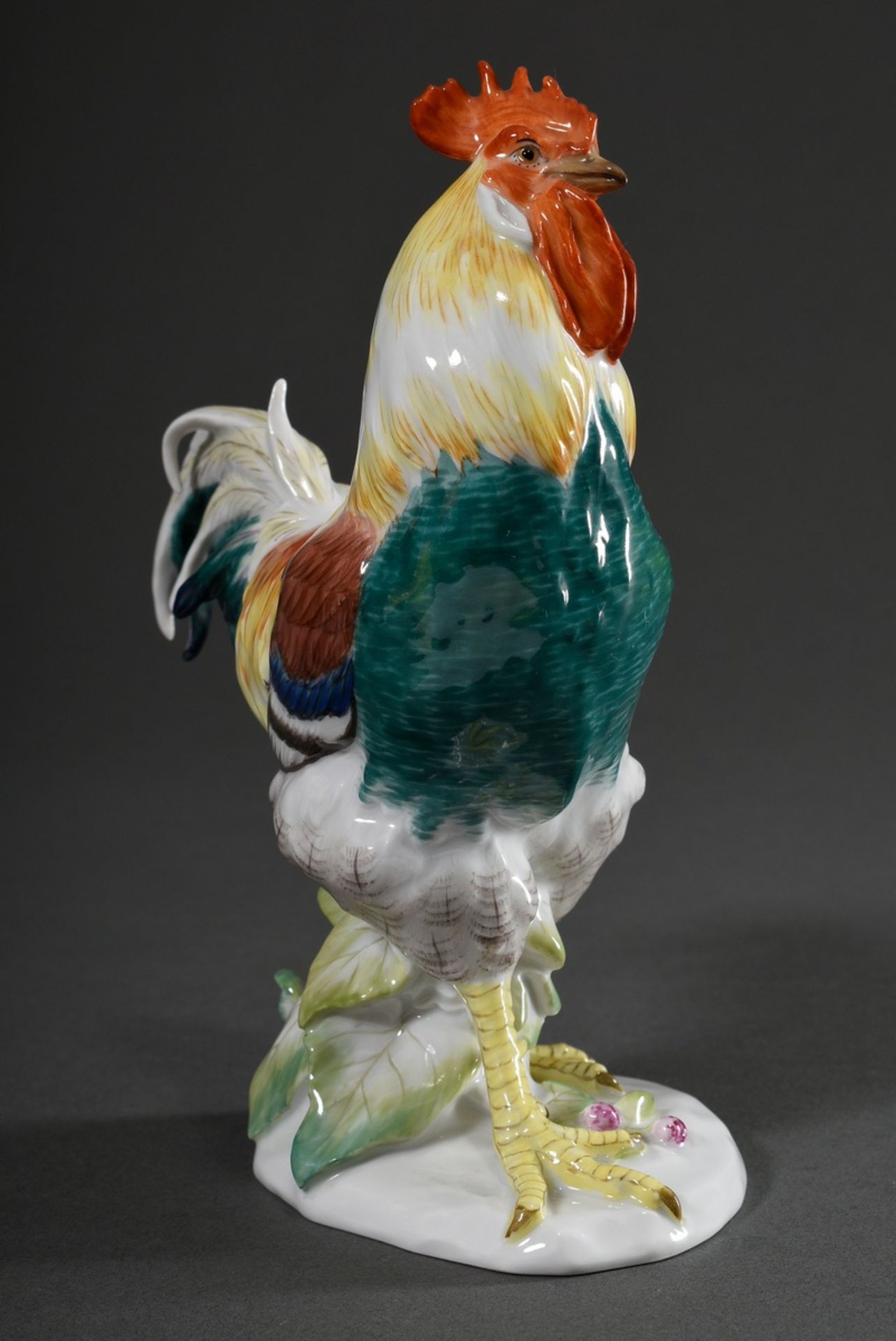 Meissen Figur „Schreitender Hahn“, polychrom staffiert, Entw.: Erich Hösel 1909, Modellnr.: 77342,  - Bild 4 aus 6