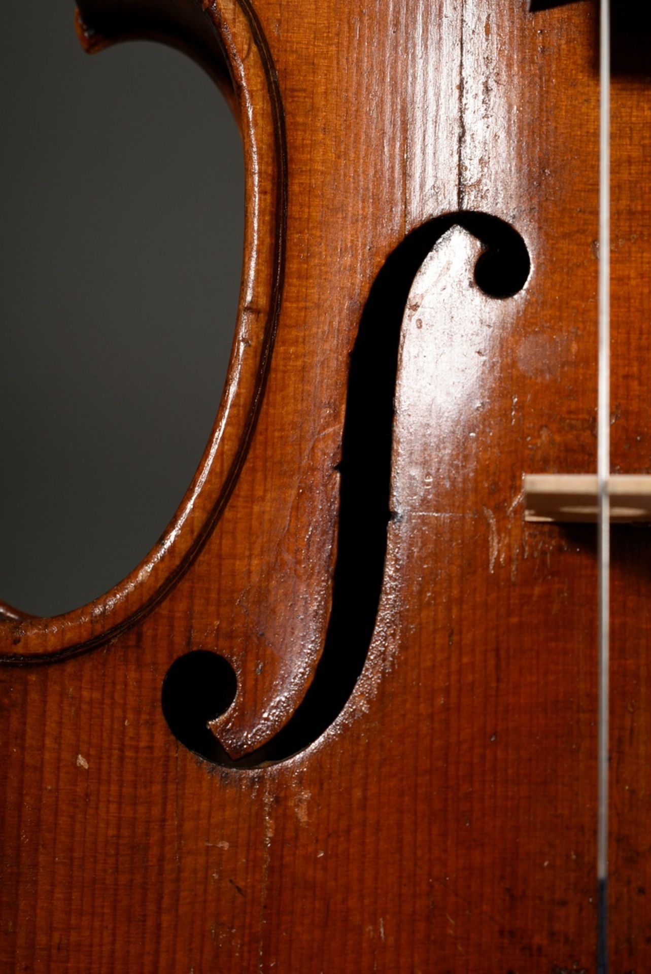 Violin, 1st half 20th c., without facsimile label, one-piece back, sound post standing, ready to pl - Image 9 of 16