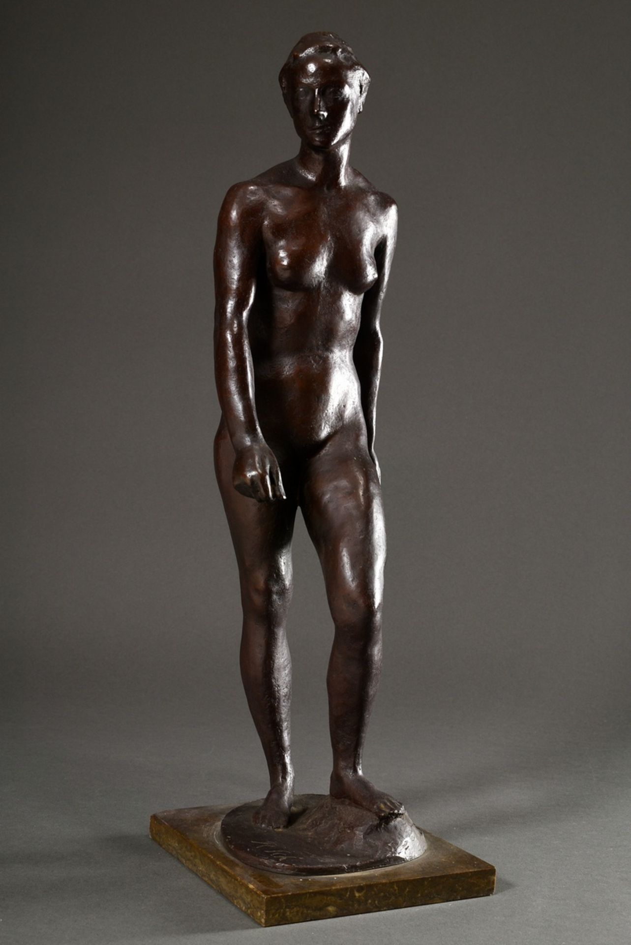 Scheibe, Richard (1879-1964) "Ascending" 1945, bronze, dark patina, with marble base, sign. on the  - Image 2 of 11