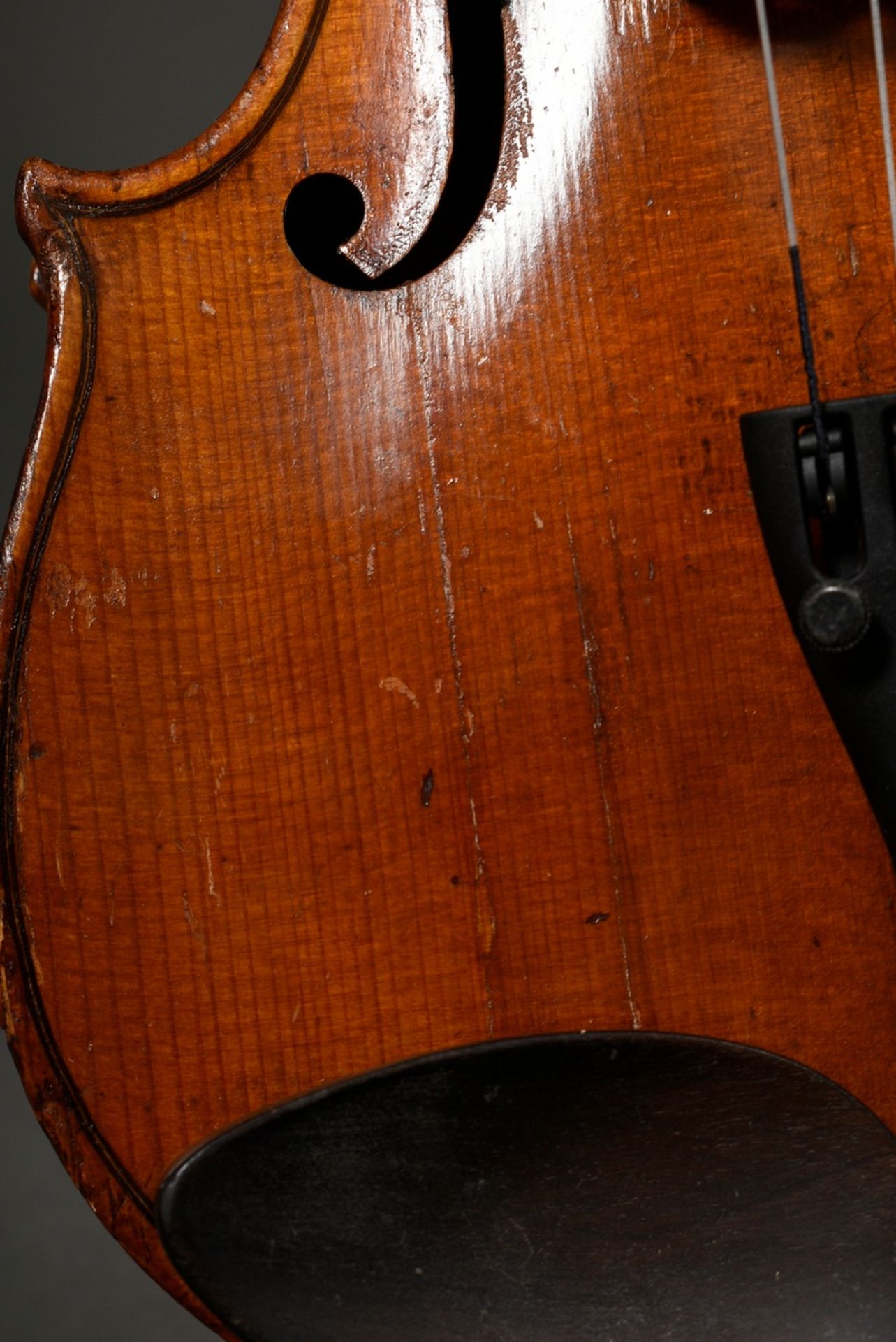 Violin, 1st half 20th c., without facsimile label, one-piece back, sound post standing, ready to pl - Image 11 of 16