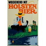 Werbeschild "Wochenend mit Holsten Bier", Entw.: "Dittrich für die Plakatdruckanstalt Arno Kypke/Hb