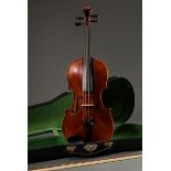 Saxon violin, 1st half of the 20th century, without facsimile label, split and flamed back, on the 