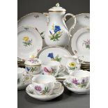 29 pieces Meissen coffee and tea service "Deutsche Blume" with gold decoration, 20th c. consisting 