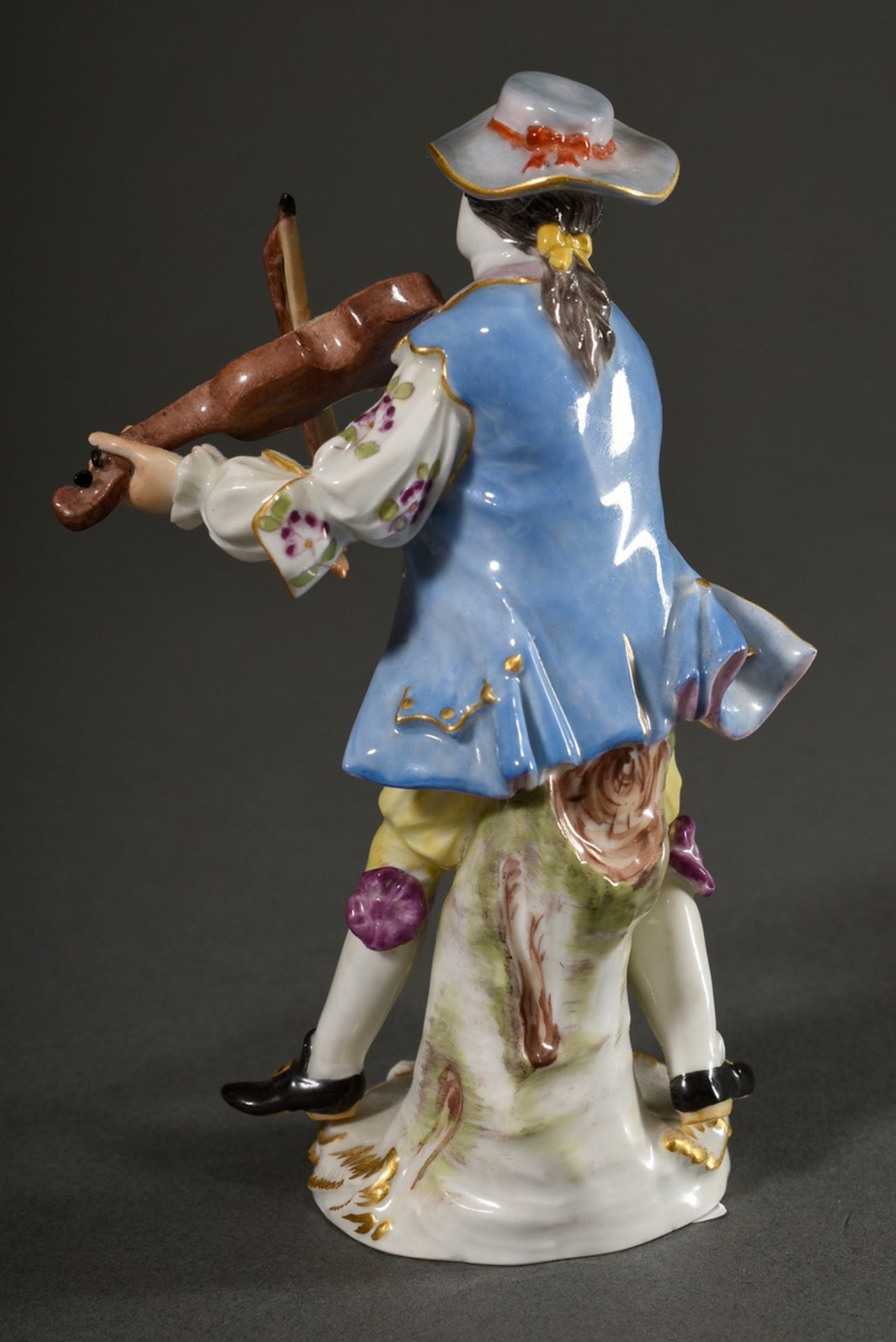 2 Various polychrome painted Meissen figurines Musicians from a series of 16 figurines "Galante Kap - Image 3 of 8