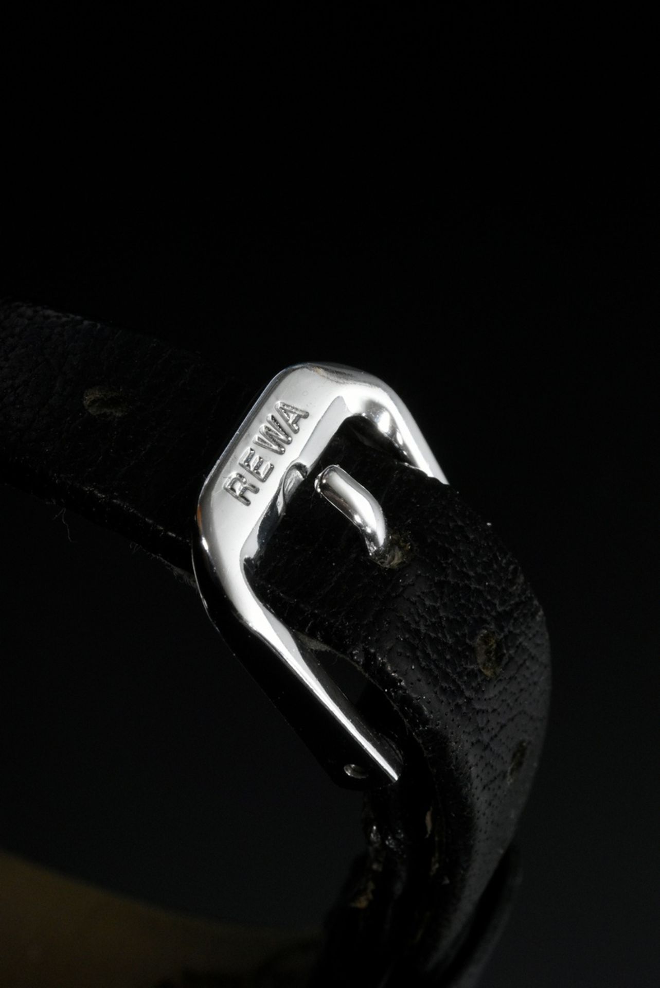Weißgold 750 Armbanduhr "Baume & Mercier", Handaufzug, rundes Gehäuse, Boden aufgedrückt, schwarzes - Bild 3 aus 4