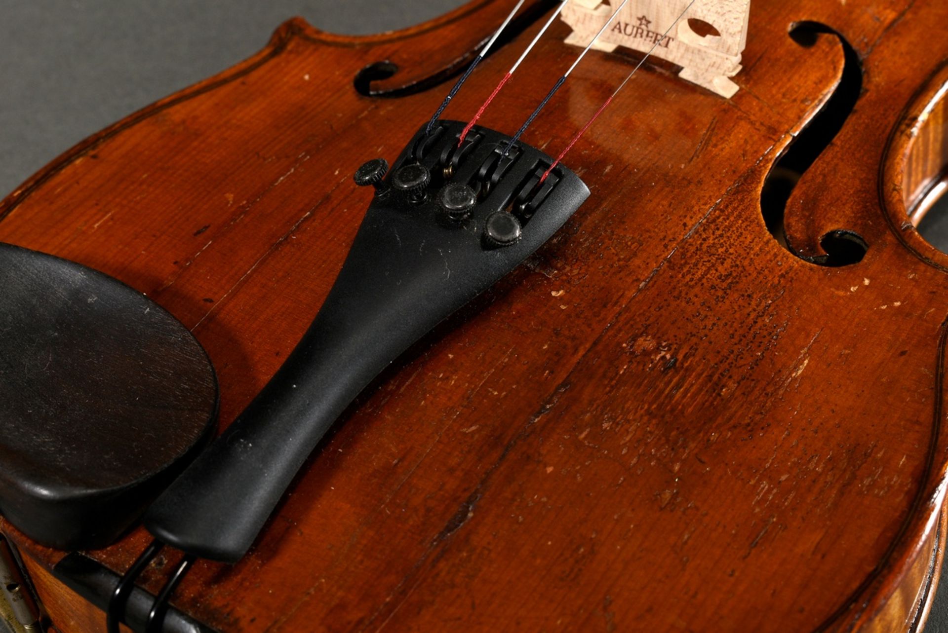 Violin, 1st half 20th c., without facsimile label, one-piece back, sound post standing, ready to pl - Image 14 of 16