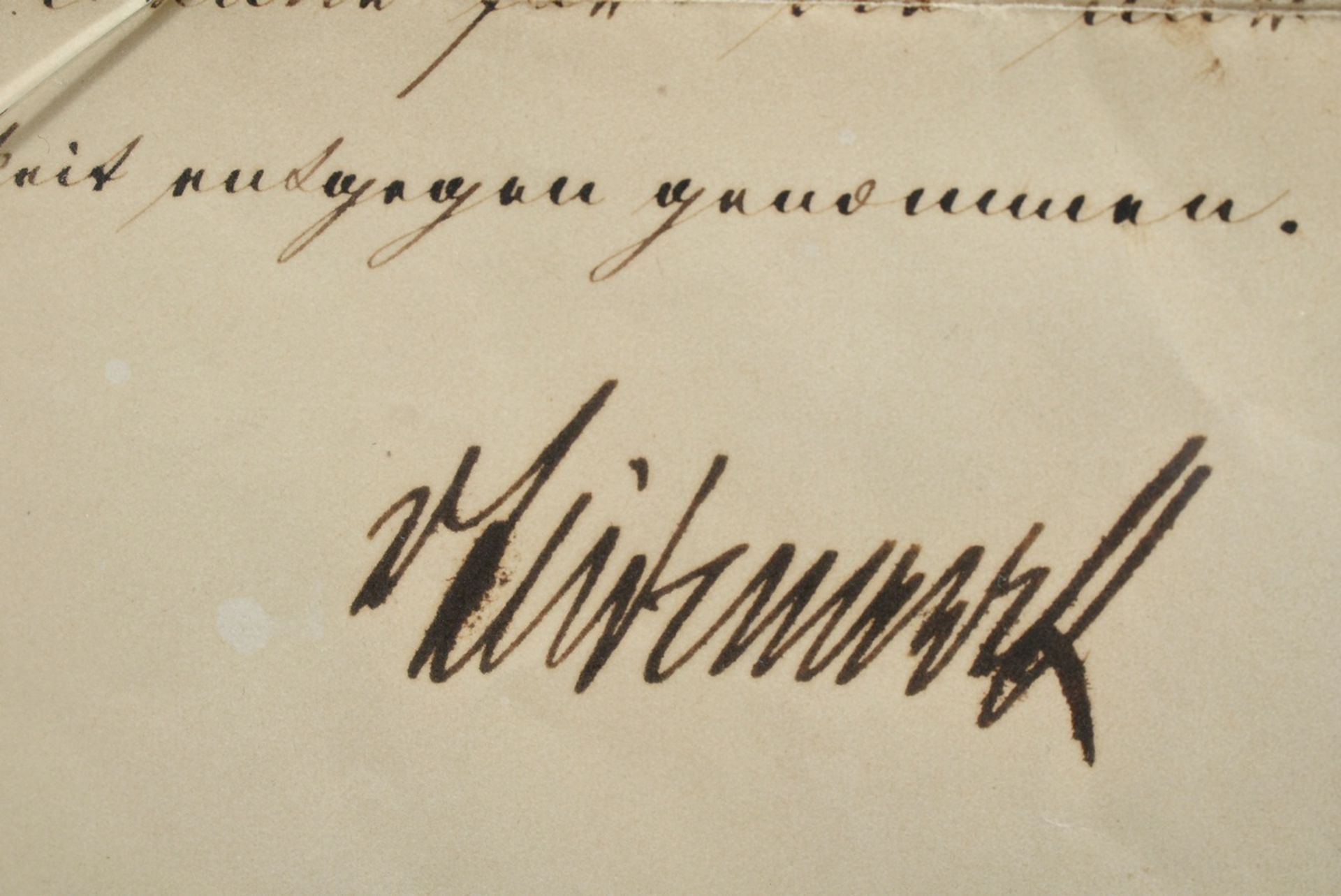 Autograph Otto von Bismarck (1815-1898) "Thank you letter to Heinrich Ehlendorff for cigars" from 1 - Image 3 of 5
