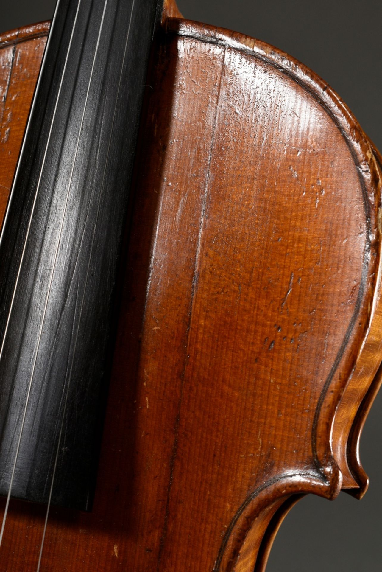 Violin, 1st half 20th c., without facsimile label, one-piece back, sound post standing, ready to pl - Image 10 of 16