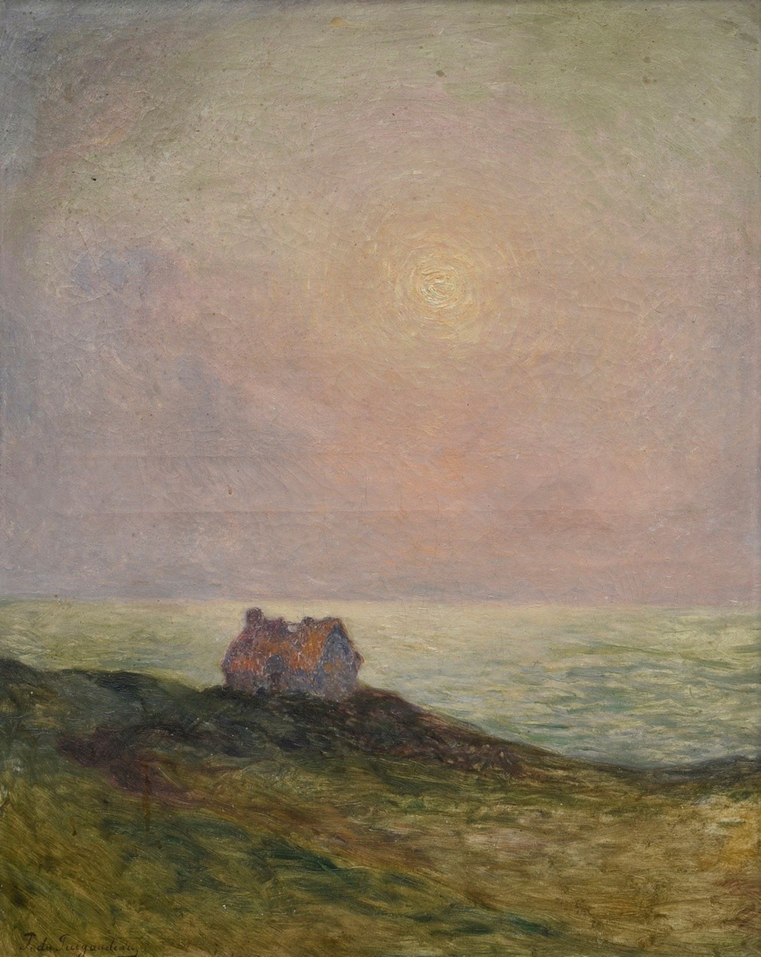 Loyen du Puigaudeau, Ferdinand (1864-1930) "Sunset by the sea", oil/canvas, sign. on lower left, 73